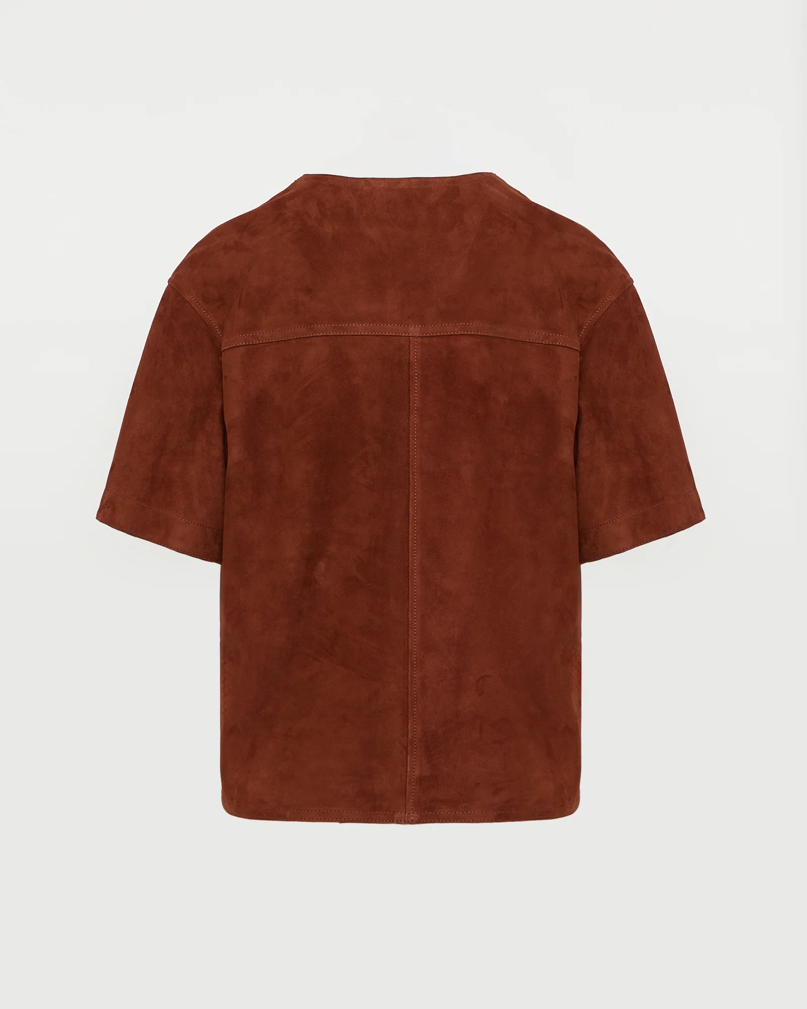 Blouse à manches courtes en cuir d'agneau double face - Image 5