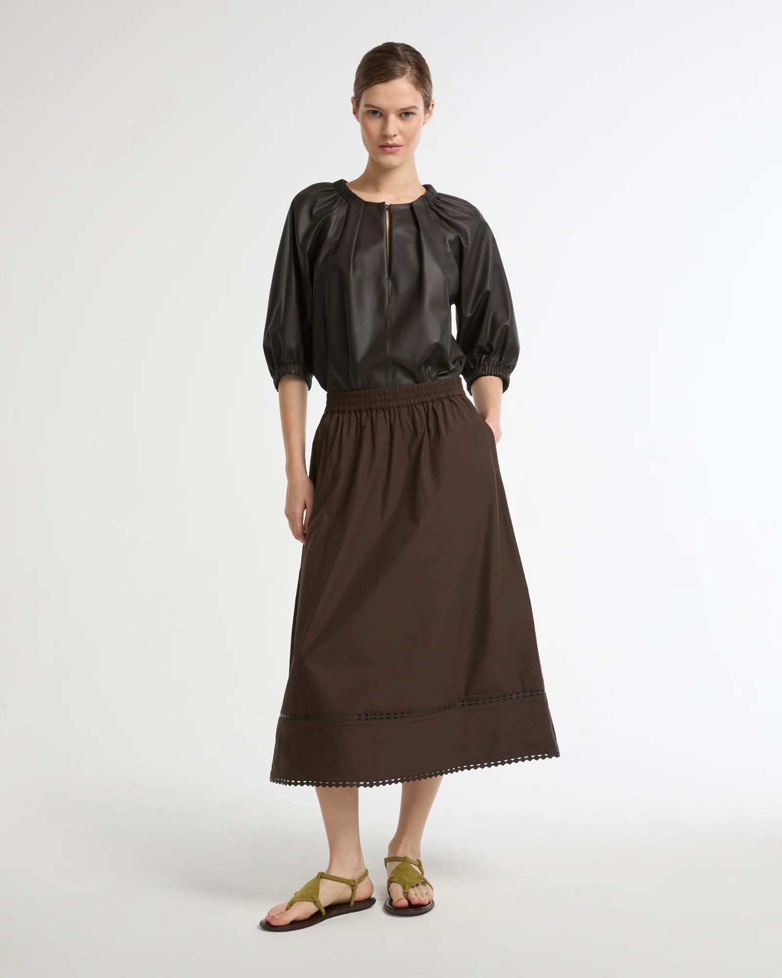 Blouse fluide en cuir d'agneau - Image 2