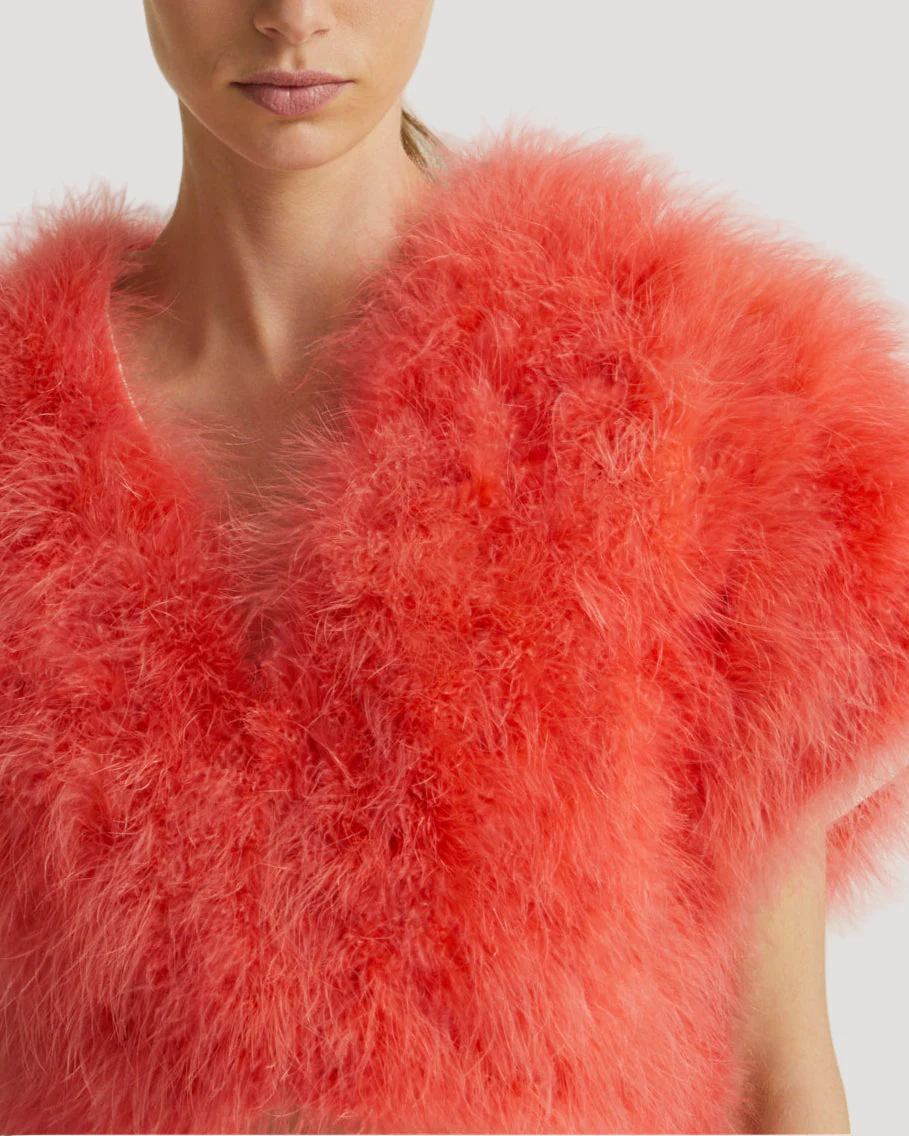 Boléro court en plumes - Image 2