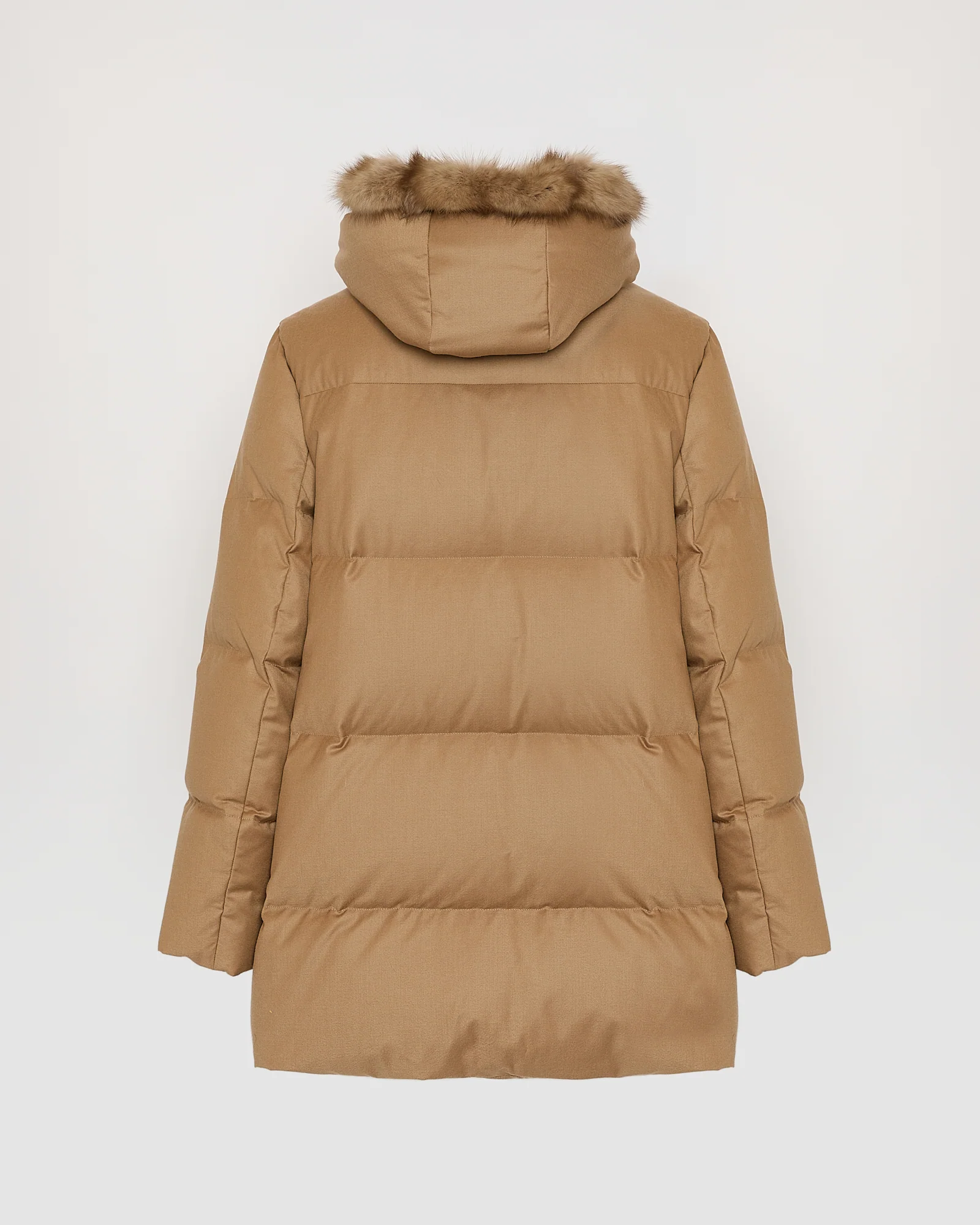 Doudoune en flanelle Loro Piana avec plastron amovible en fourrure de zibeline - Image 5
