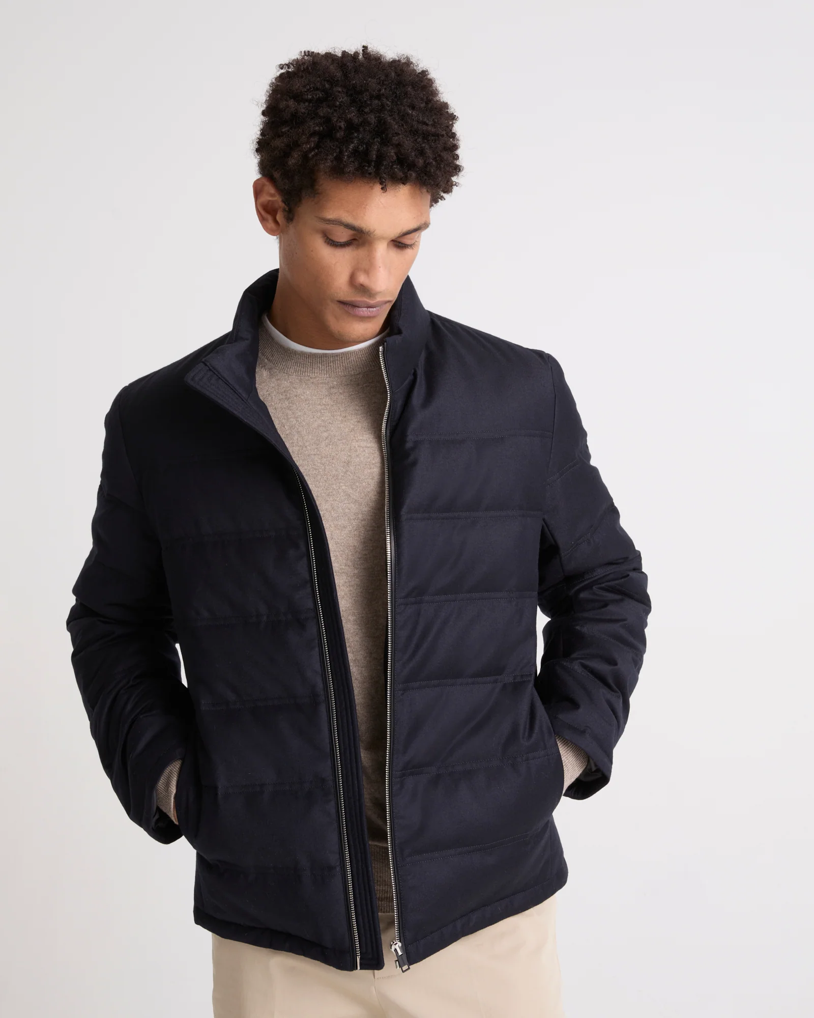Doudoune en tissu laine-soie Loro Piana