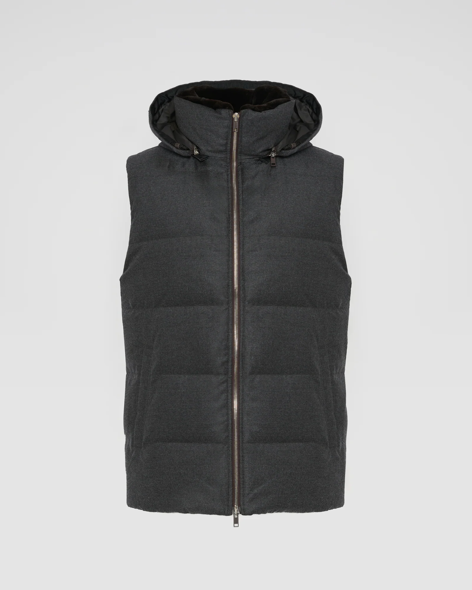 Gilet doudoune en tissu imperméable Loro Piana avec col en fourrure de vison - Image 5
