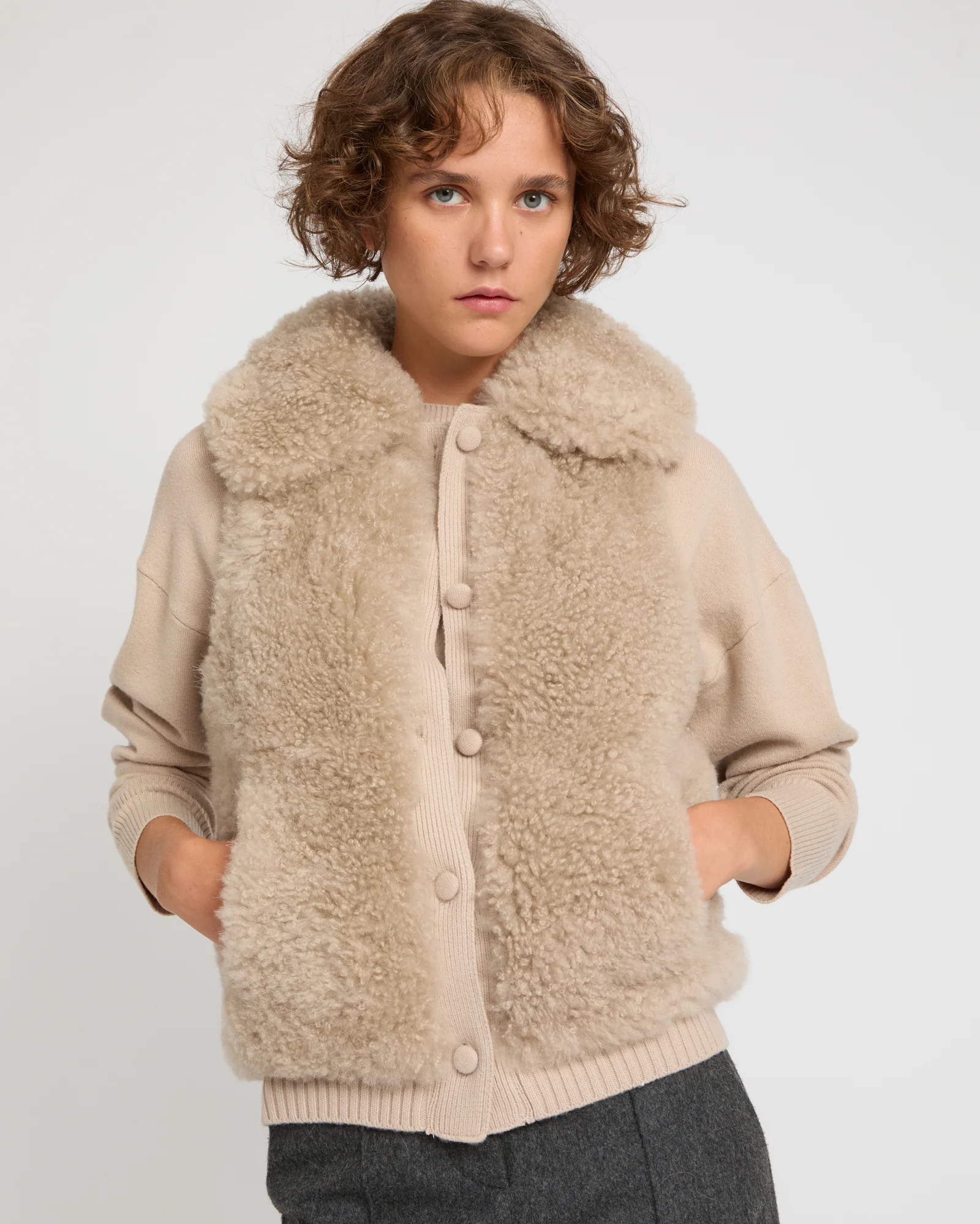 Gilet en agneau cachemire et maille Mérinos
