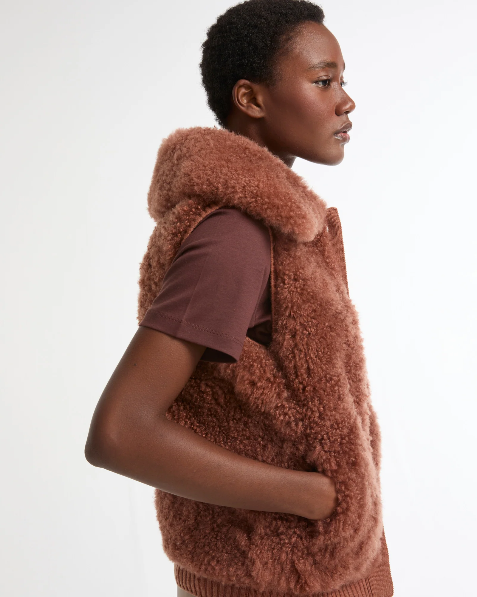 Gilet en cuir d'agneau cachemire et maille mérinos - Image 3