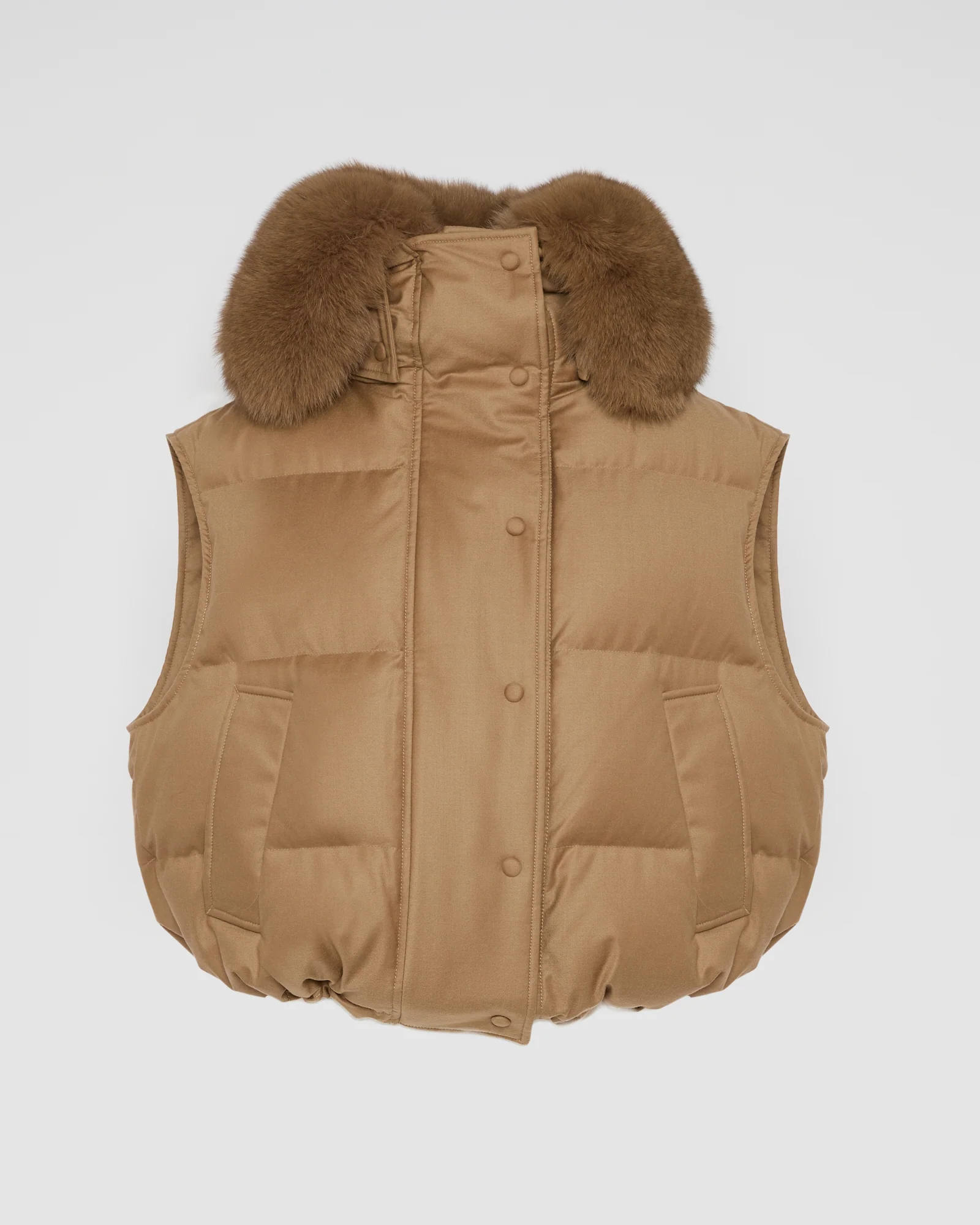 Gilet en flanelle avec col en fourrure de renard - Image 6