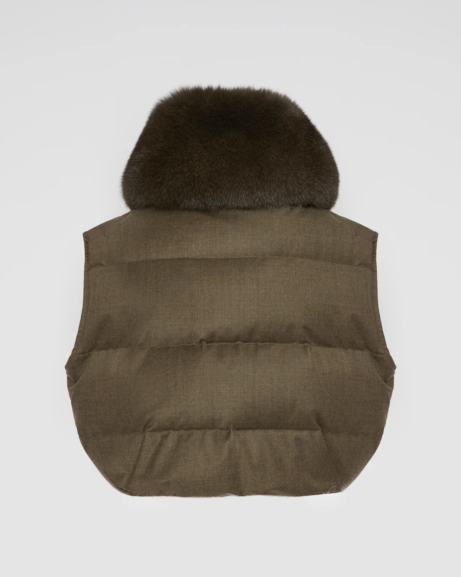 Gilet en flanelle avec col en fourrure de renard - Image 7