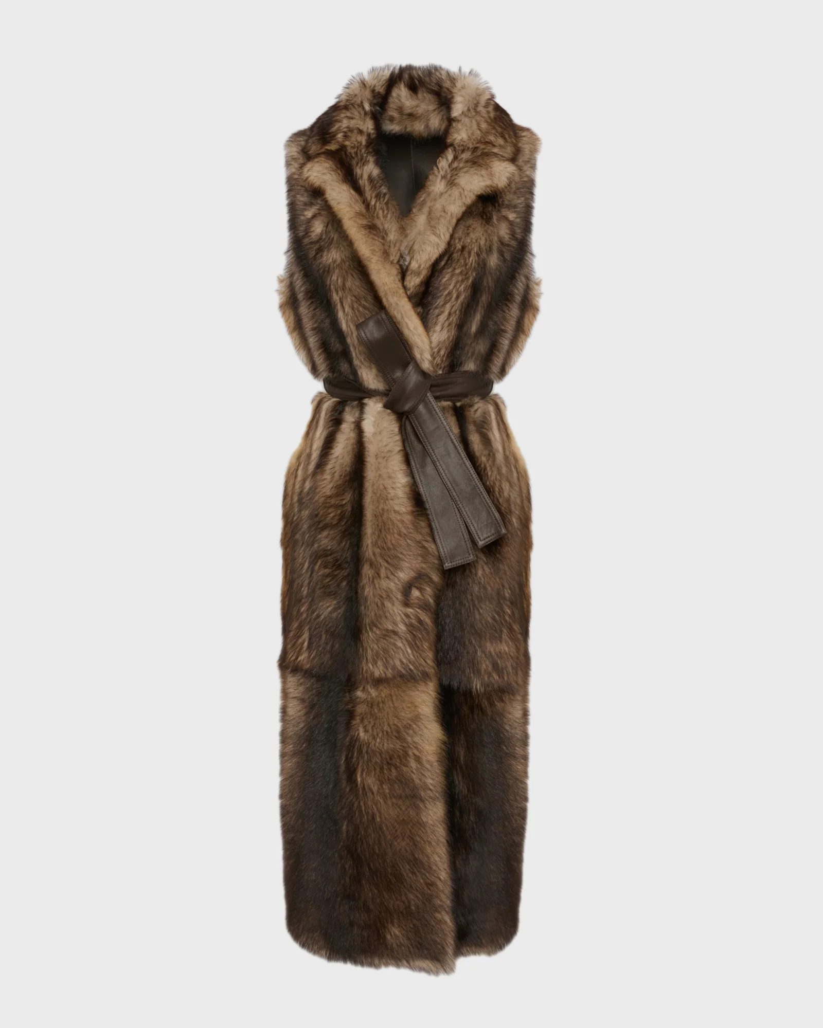 Gilet long en peau lainée d'agneau Toscane - Image 5