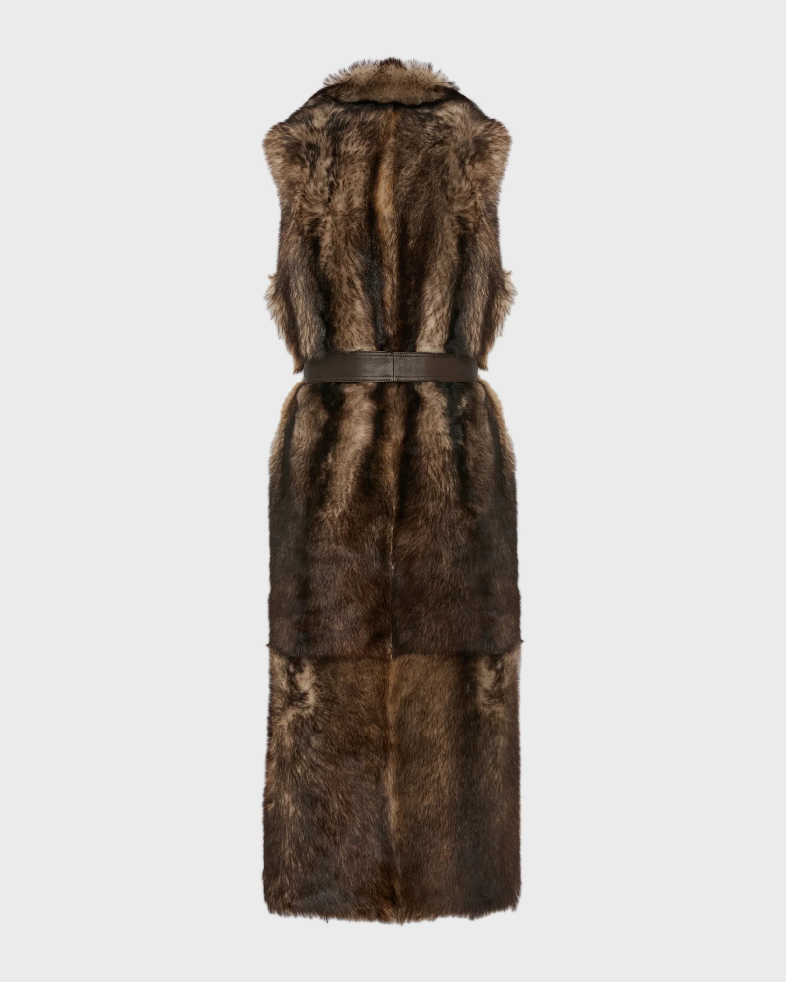 Gilet long en peau lainée d'agneau Toscane - Image 6