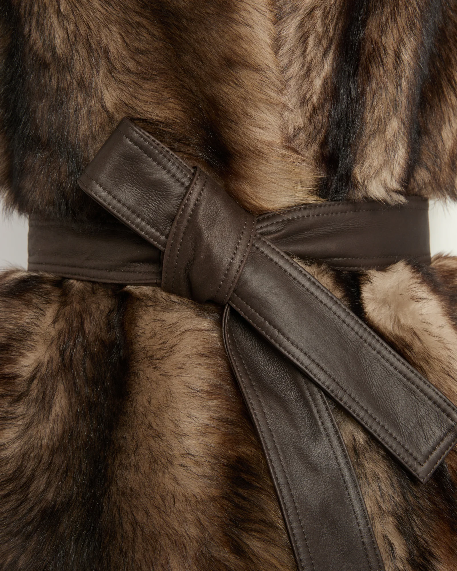 Gilet long en peau lainée d'agneau Toscane - Image 8
