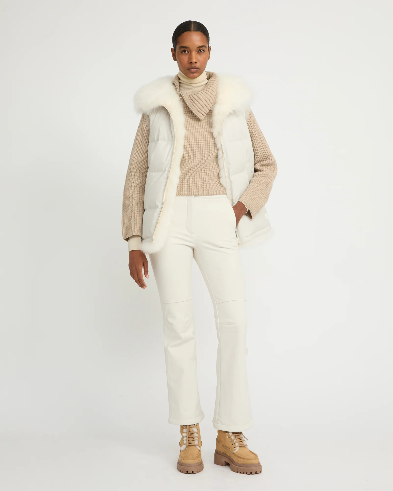 Gilet réversible en agneau long poil - Image 2