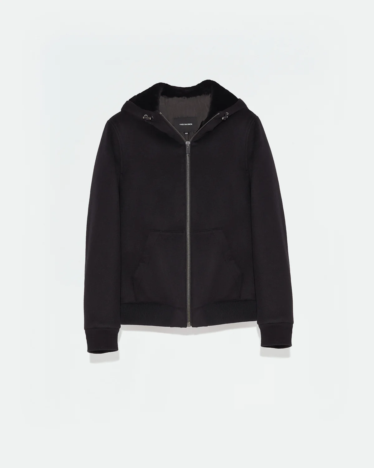 Hoodie en tissu double face laine cachemire et peau lainée - Image 6