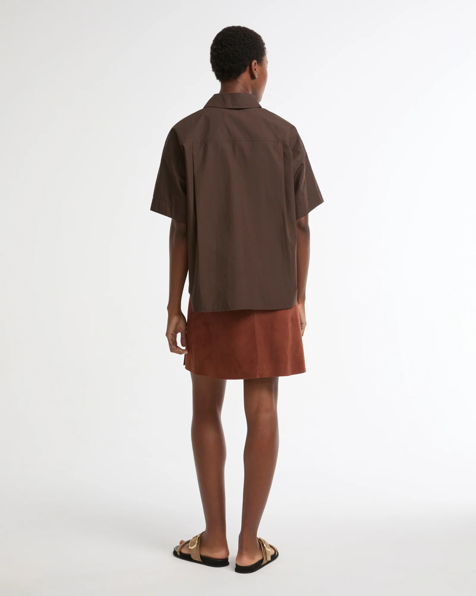 Jupe courte en cuir d'agneau double face - Image 4