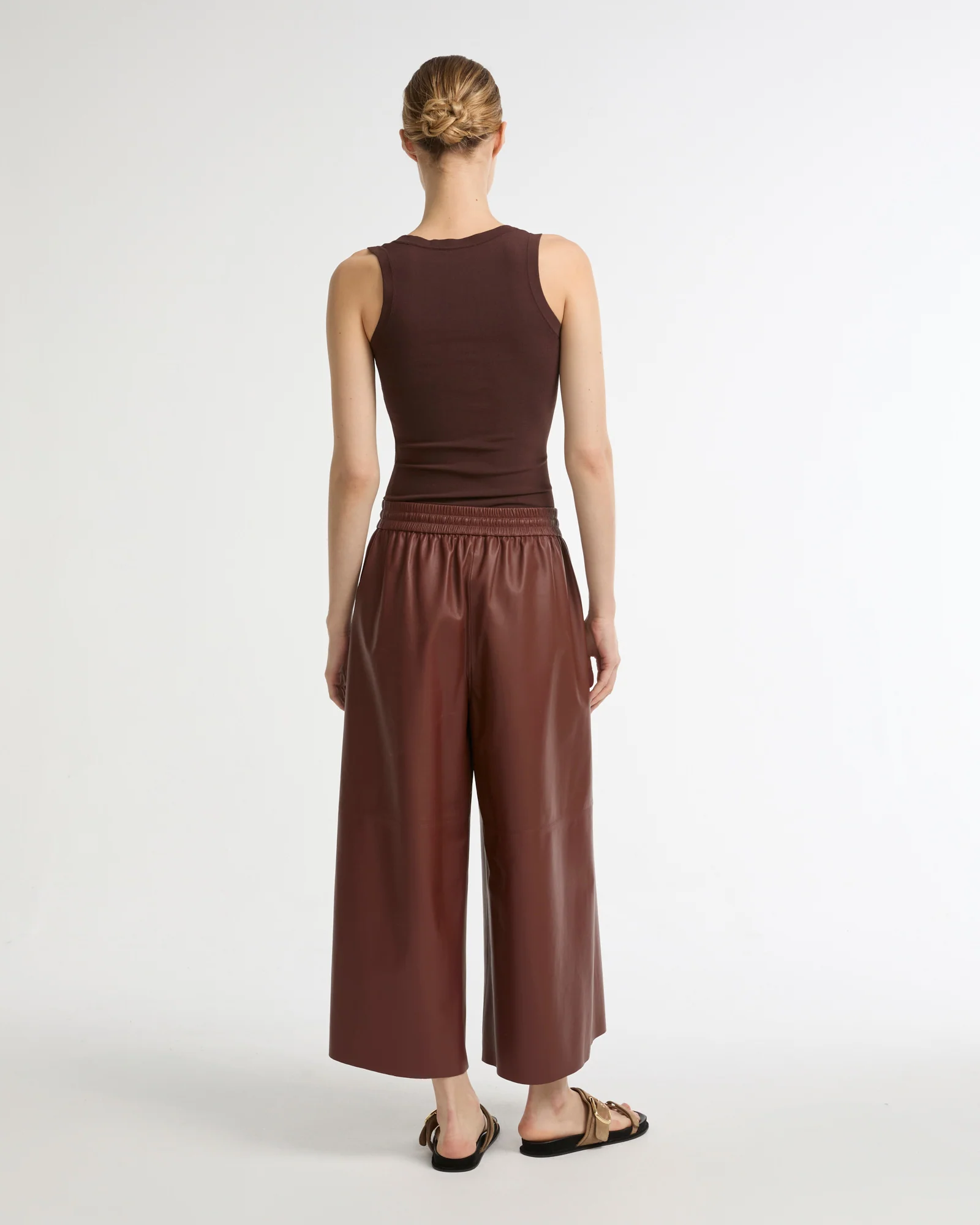 Jupe culotte en cuir d'agneau fin - Image 5
