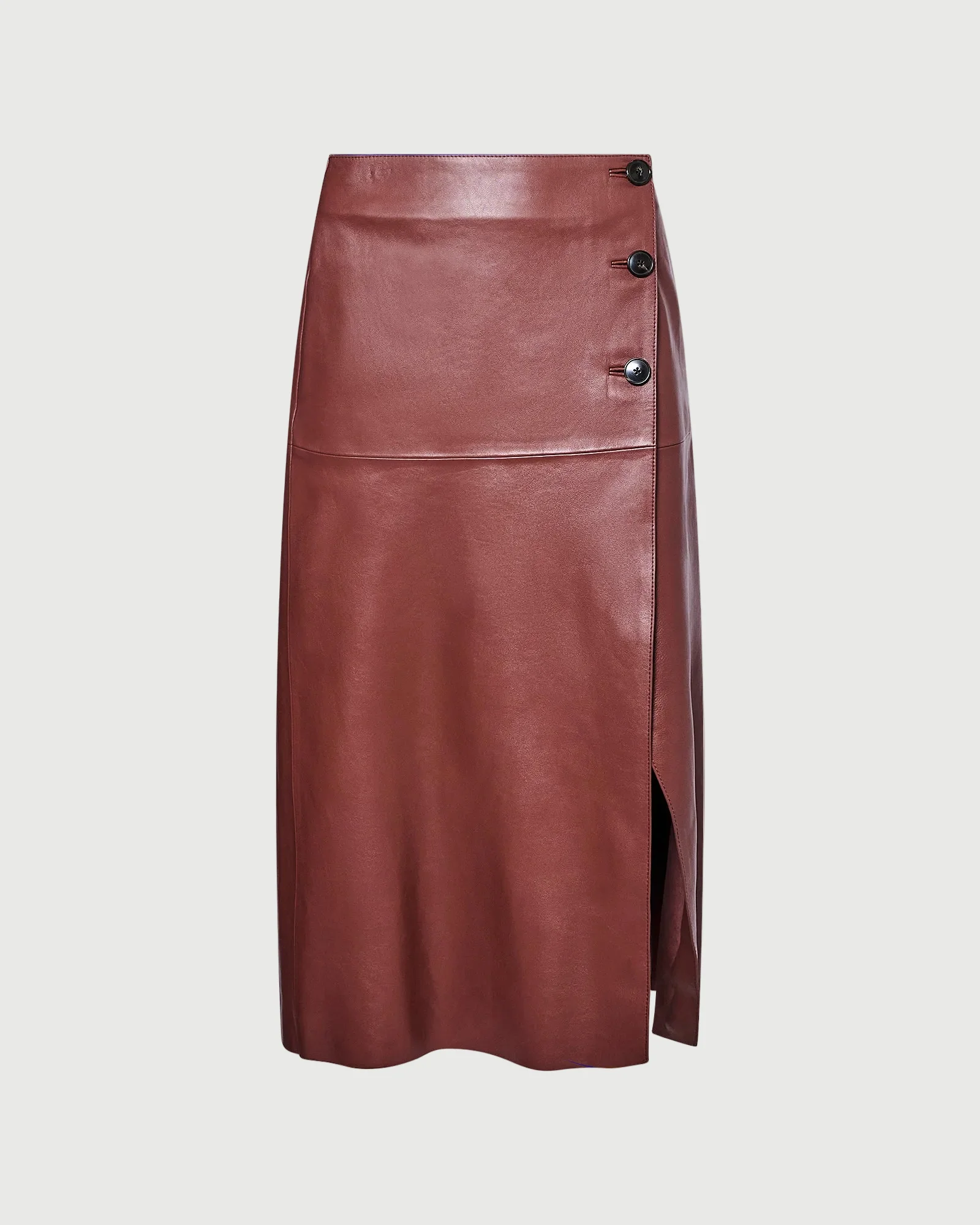 Jupe portefeuille en cuir d'agneau - Image 4