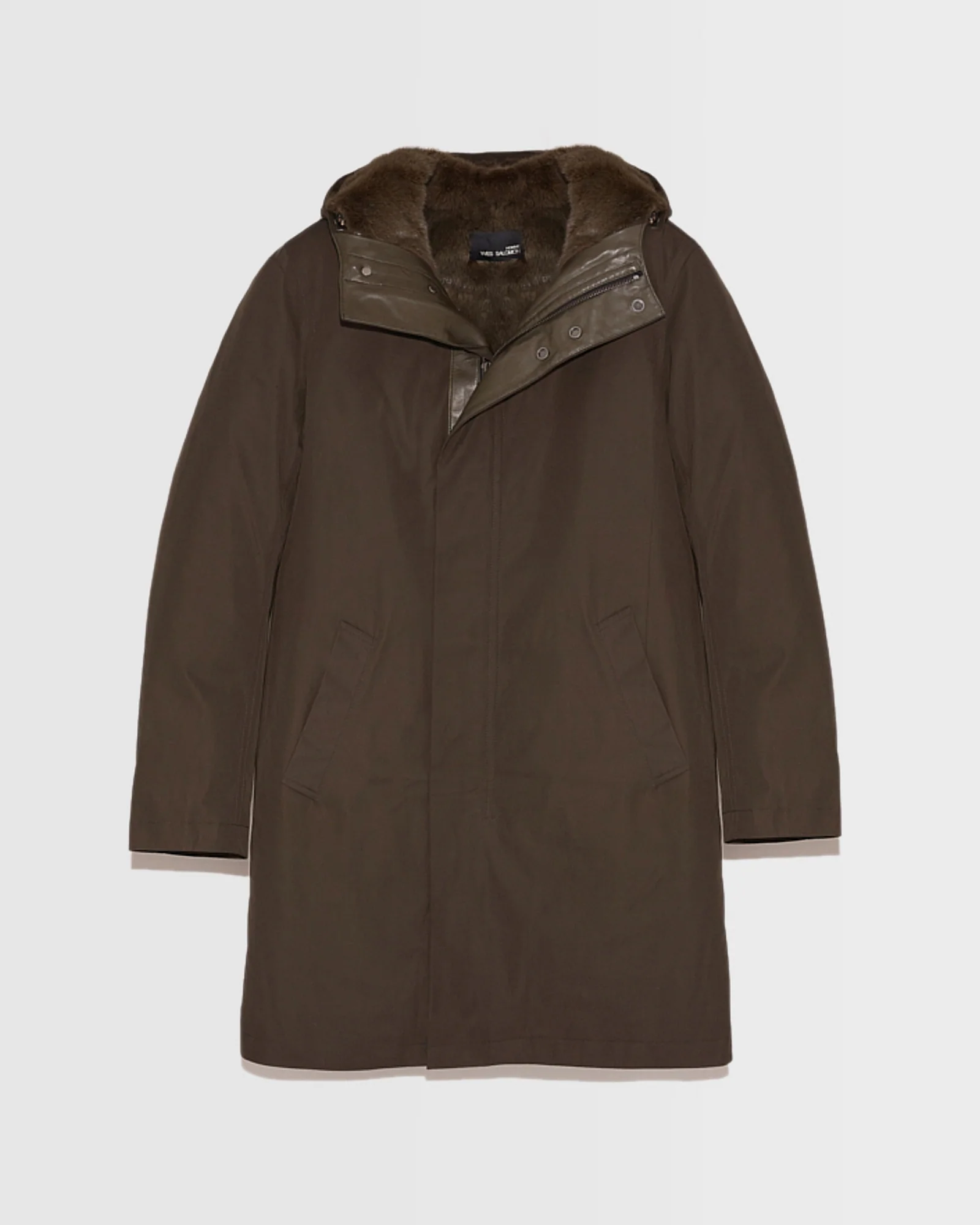 Manteau à capuche en gabardine imperméable et fourrure de vison - Image 5