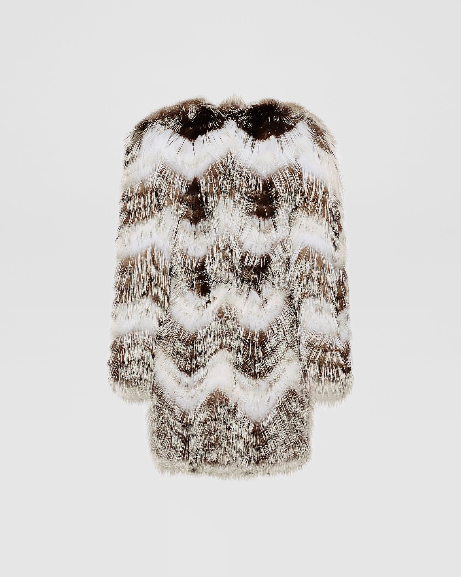 Manteau ceinturé en maille mérinos et fourrure de renard - Image 8