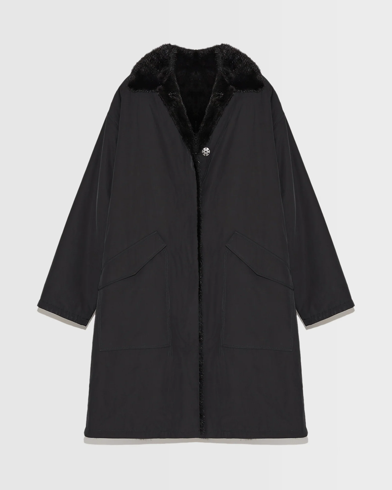 Parka à col en tissu technique réversible en fourrure de vison - Image 5