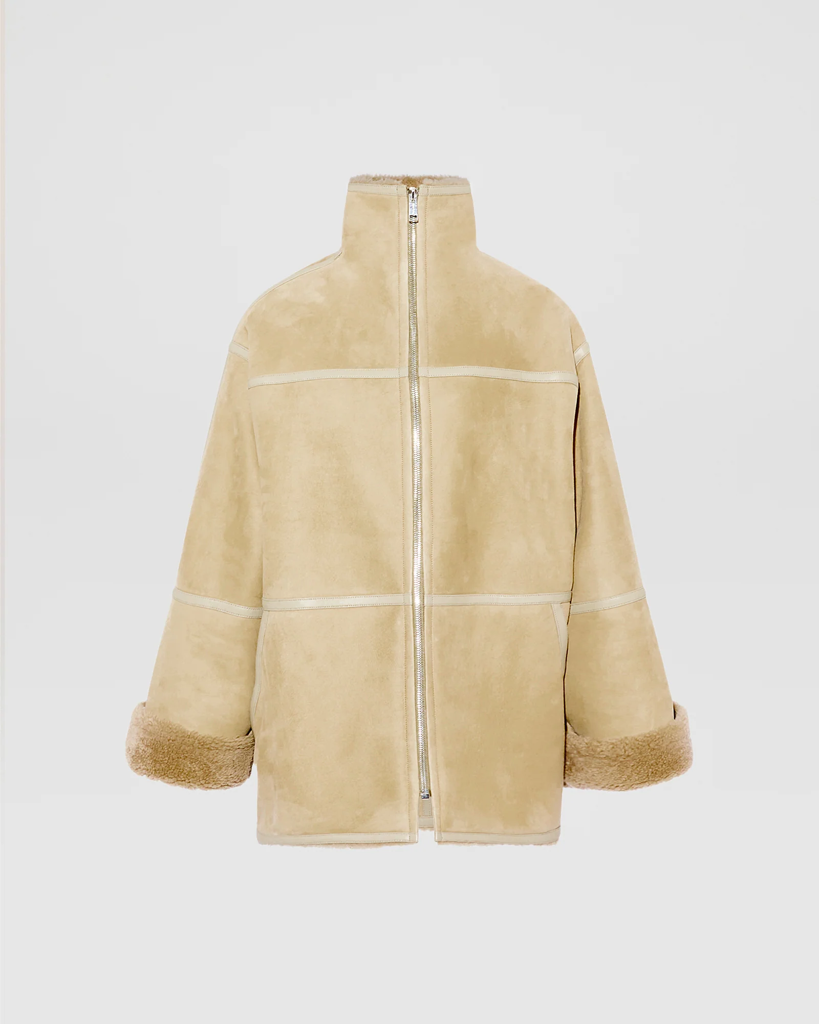 Manteau court en agneau Mérinos suède - Image 5