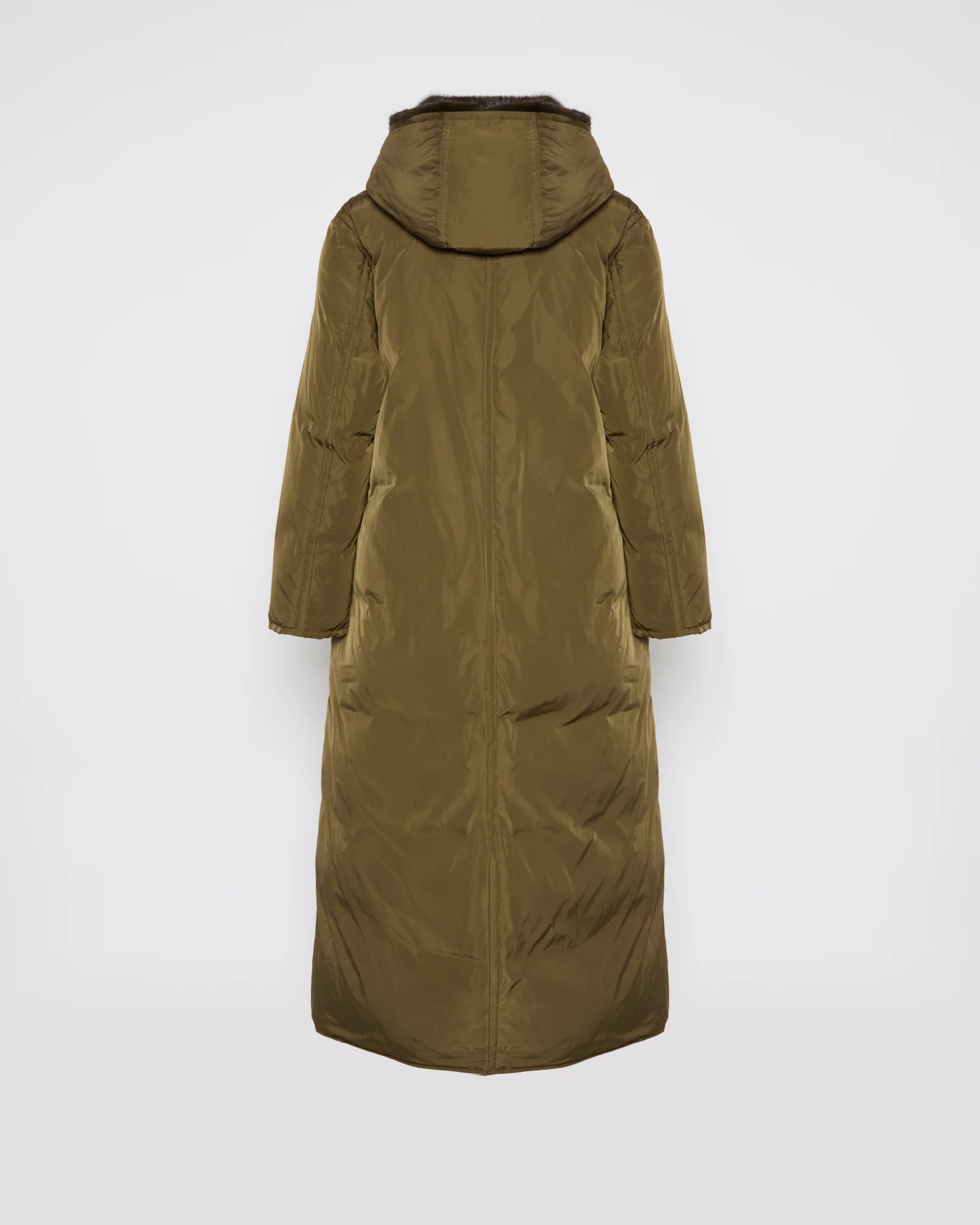 Manteau doudoune longue en tissu technique et fourrure de vison - Image 2