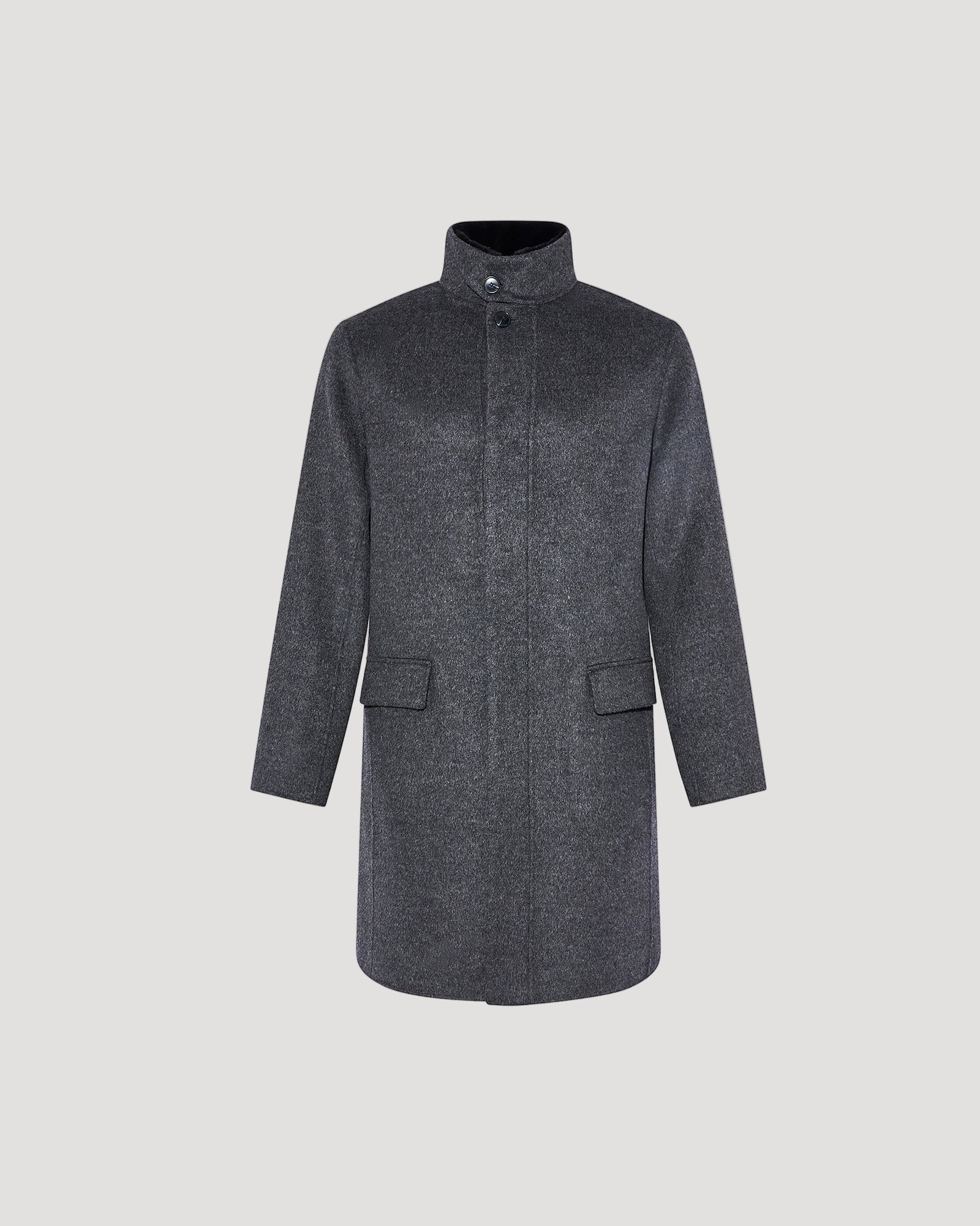 Manteau en tissu double face laine et fourrure de vison - Image 5