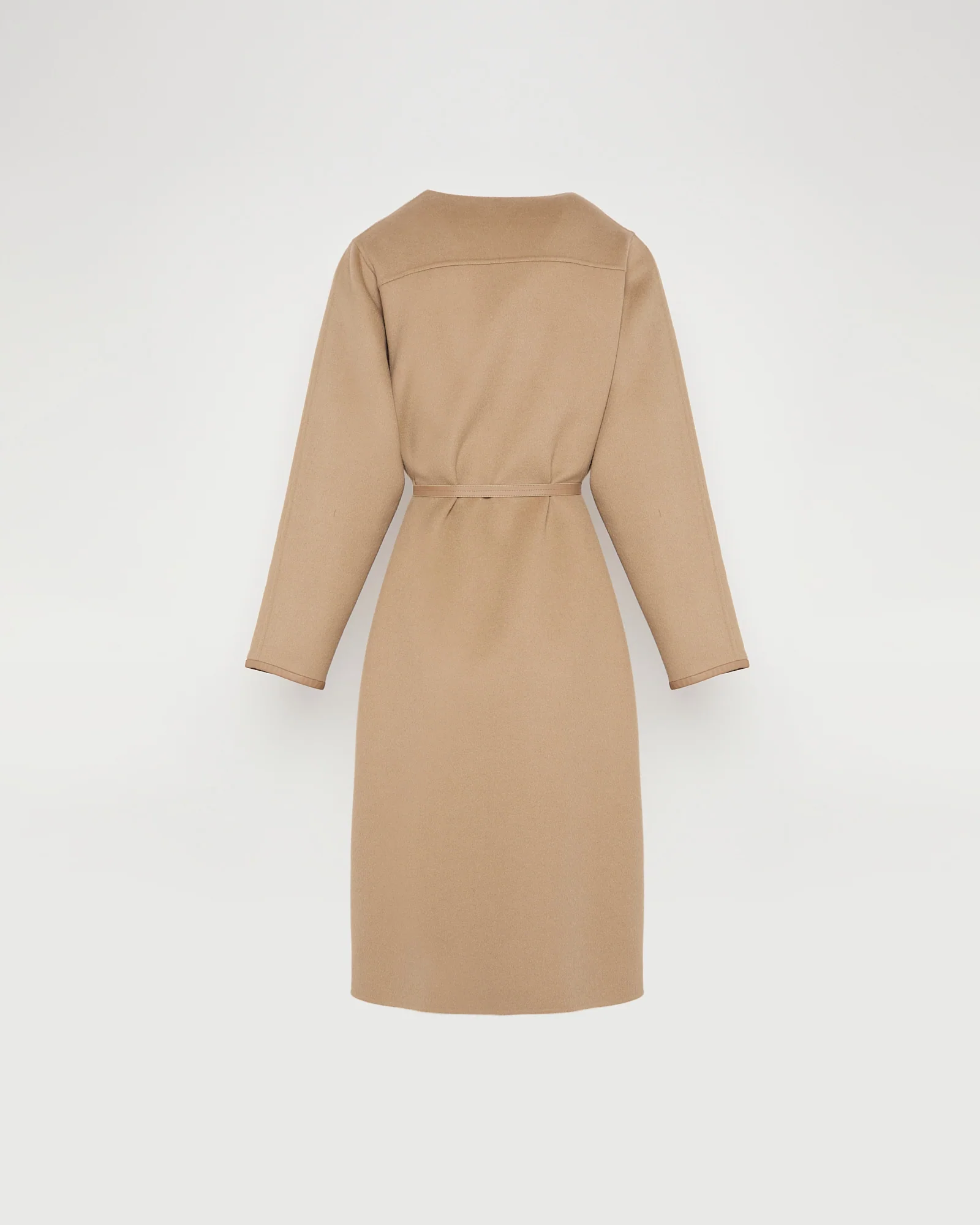 Manteau long ceinturé en lainage cachemire double face - Image 6