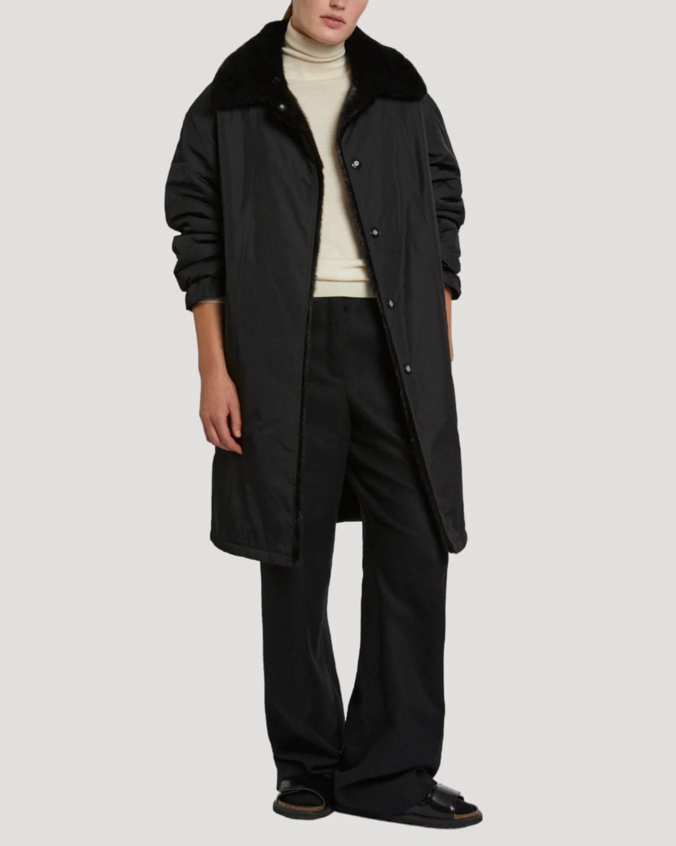 Parka en tissu technique réversible et fourrure de vison - Image 3