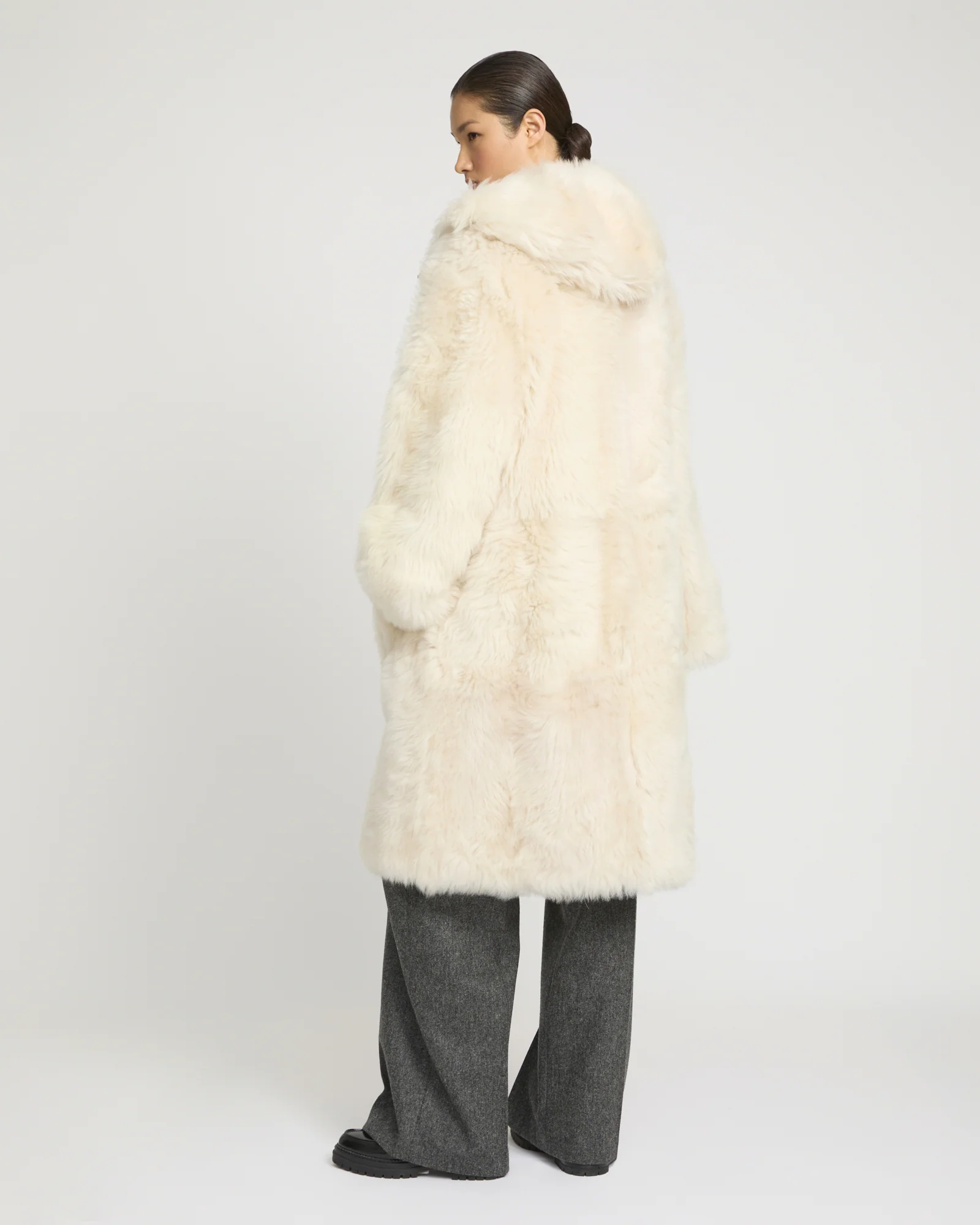 Manteau long style parka en Agneau de Toscane - Image 4