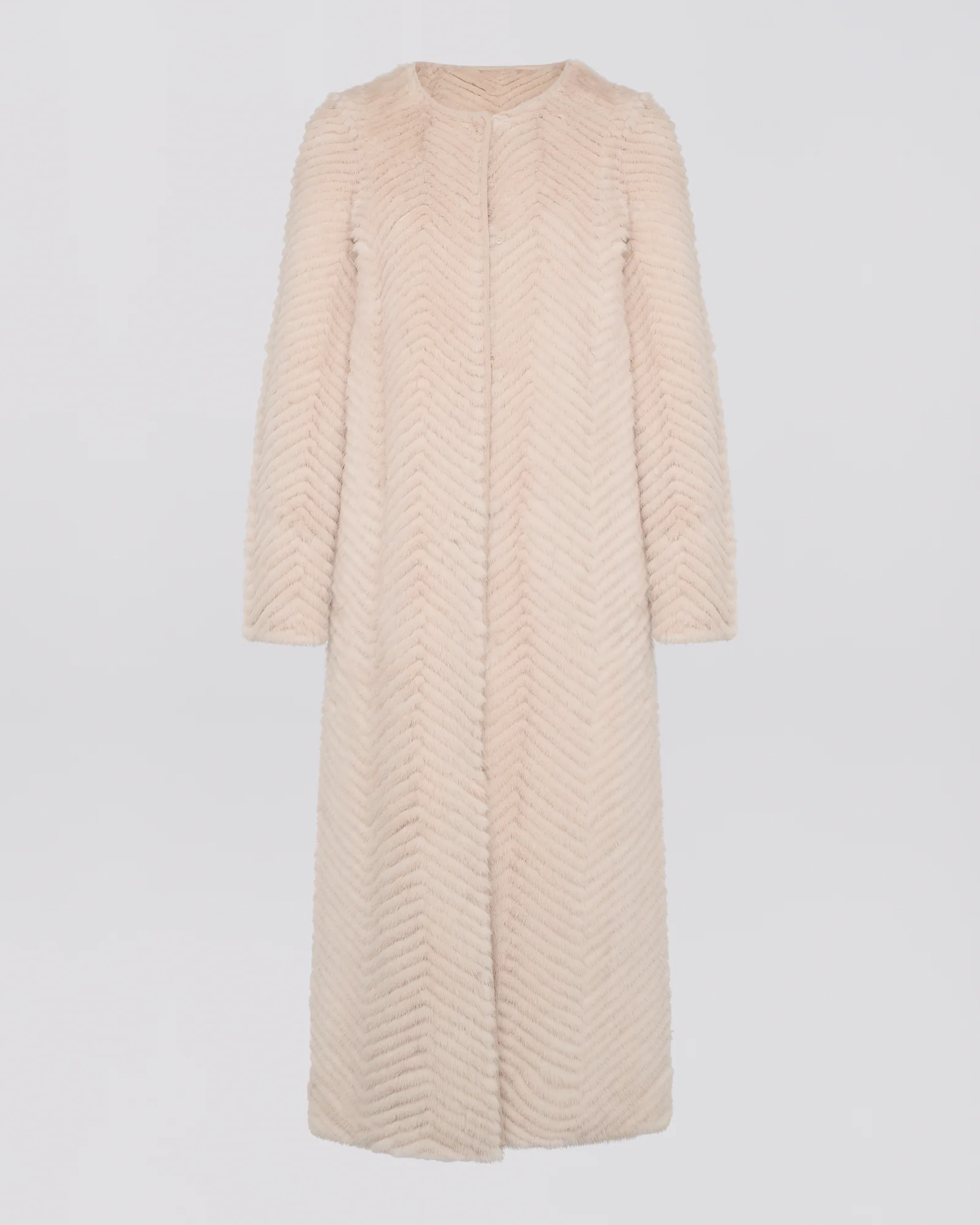 Manteau long en fourrure de vison et maille - Image 5