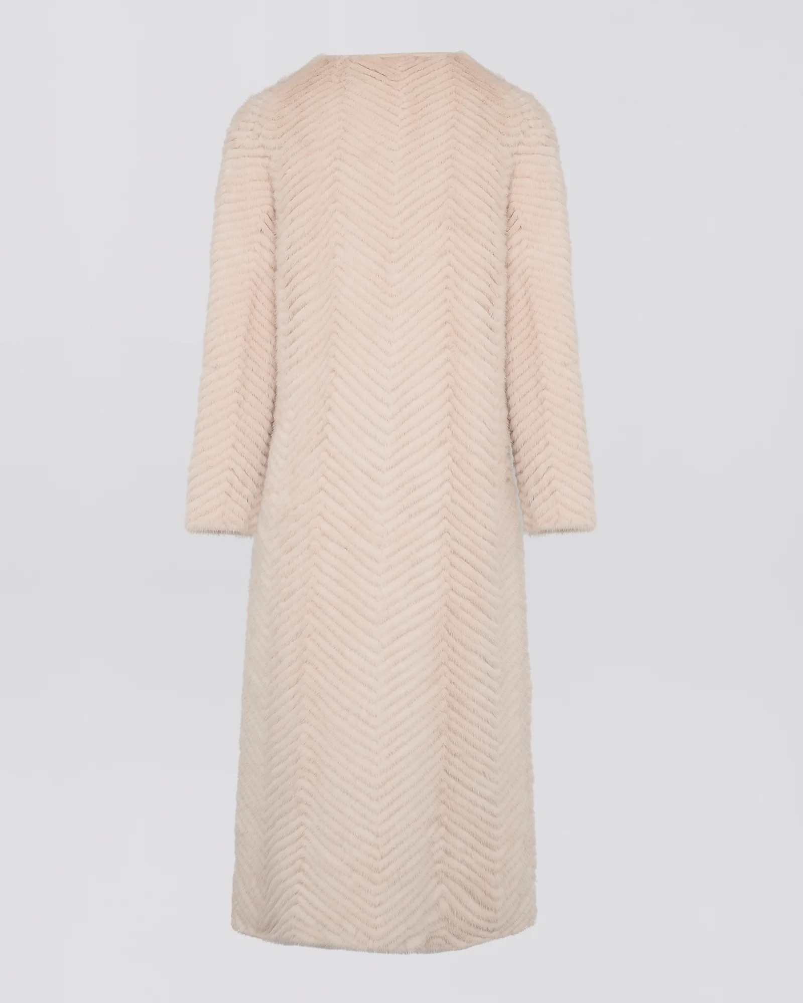Manteau long en fourrure de vison et maille - Image 6