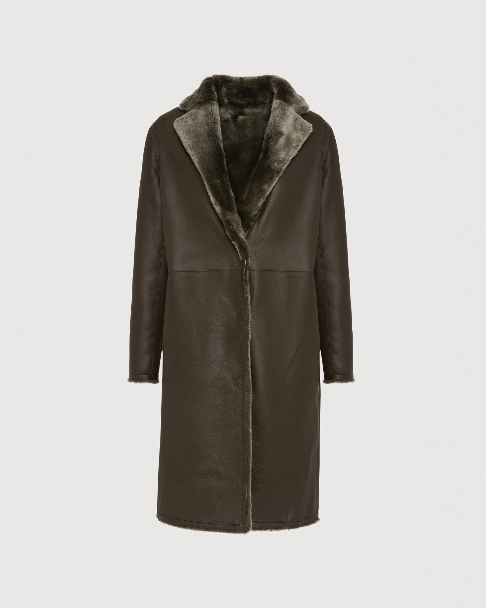 Manteau réversible en peau lainée d'agneau mérinos - Image 8
