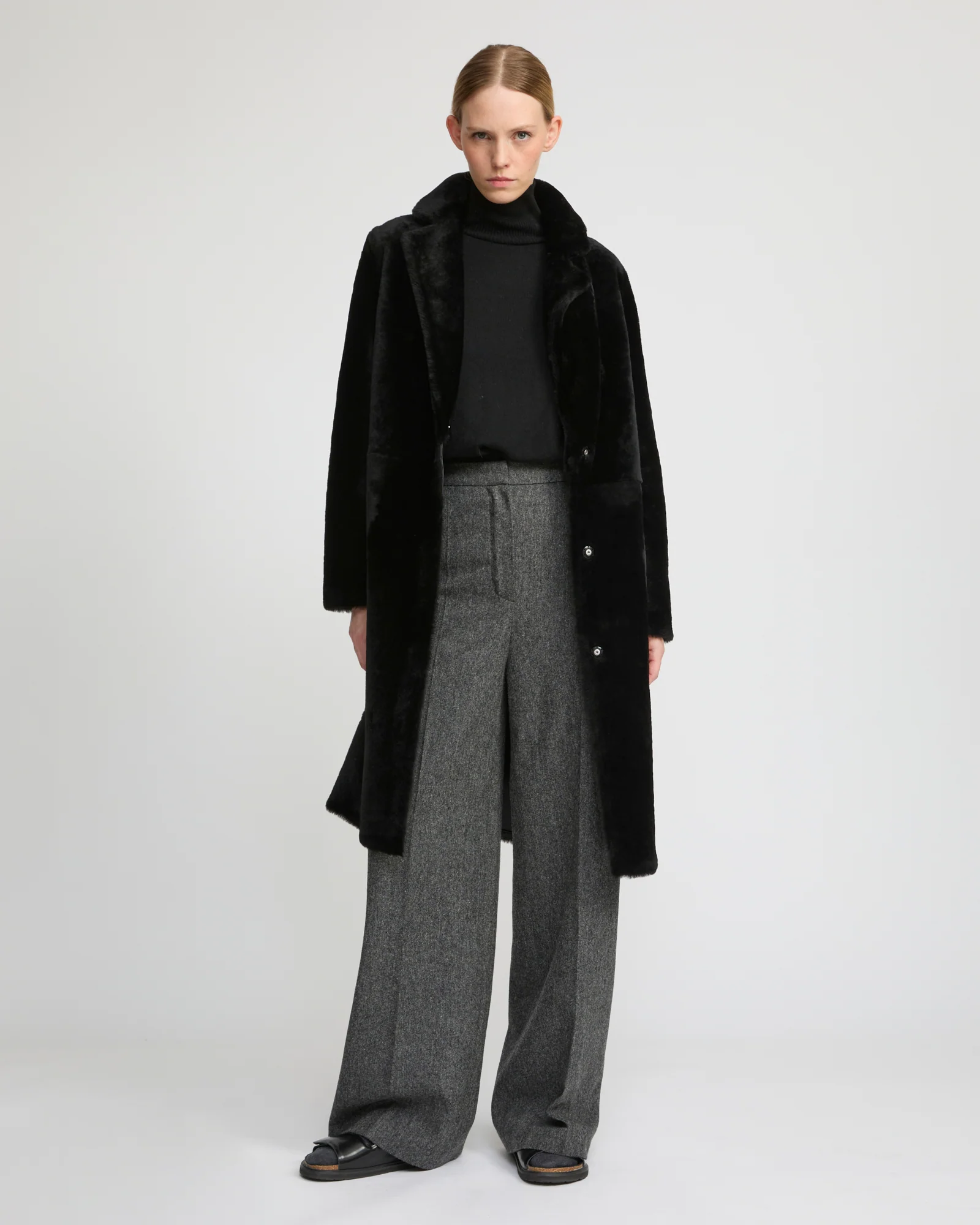Manteau réversible en peau lainée d'agneau mérinos - Image 3