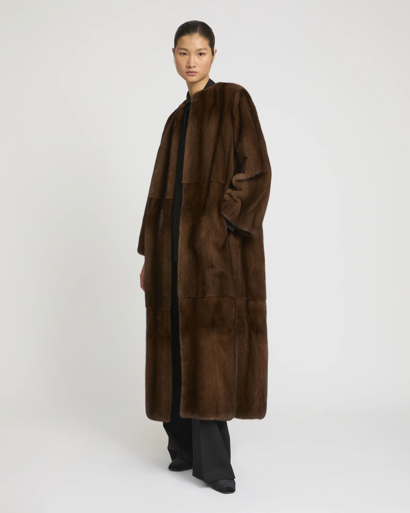 Manteau long en fourrure de vison long poil - Image 3