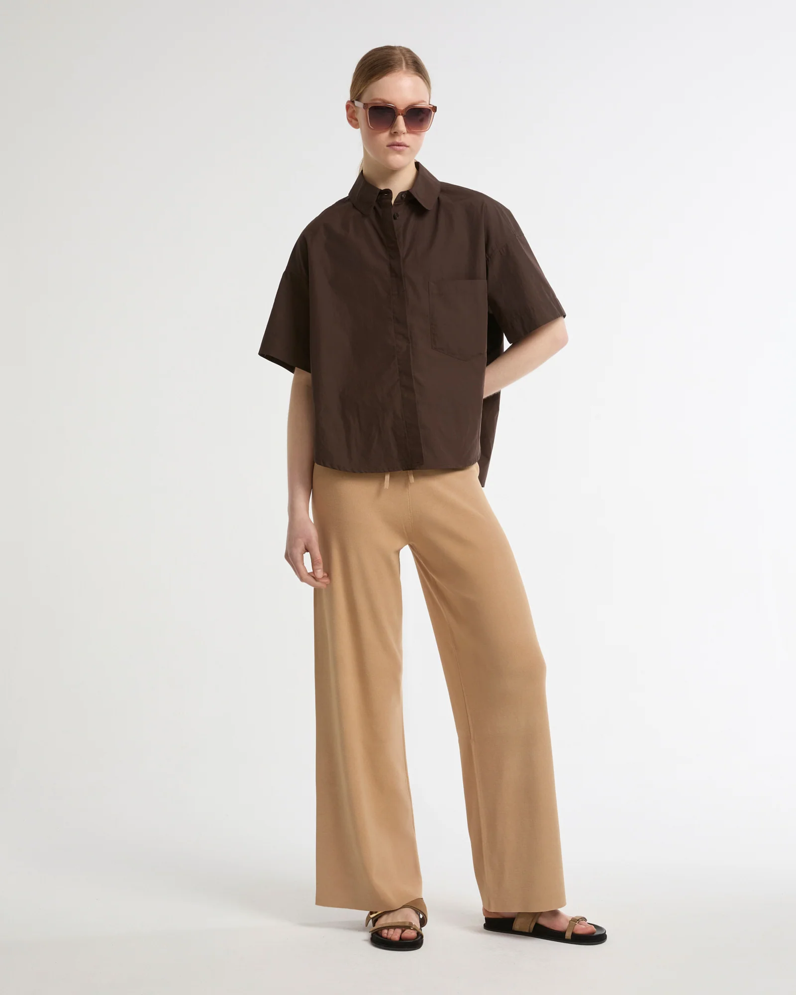 Pantalon large en maille