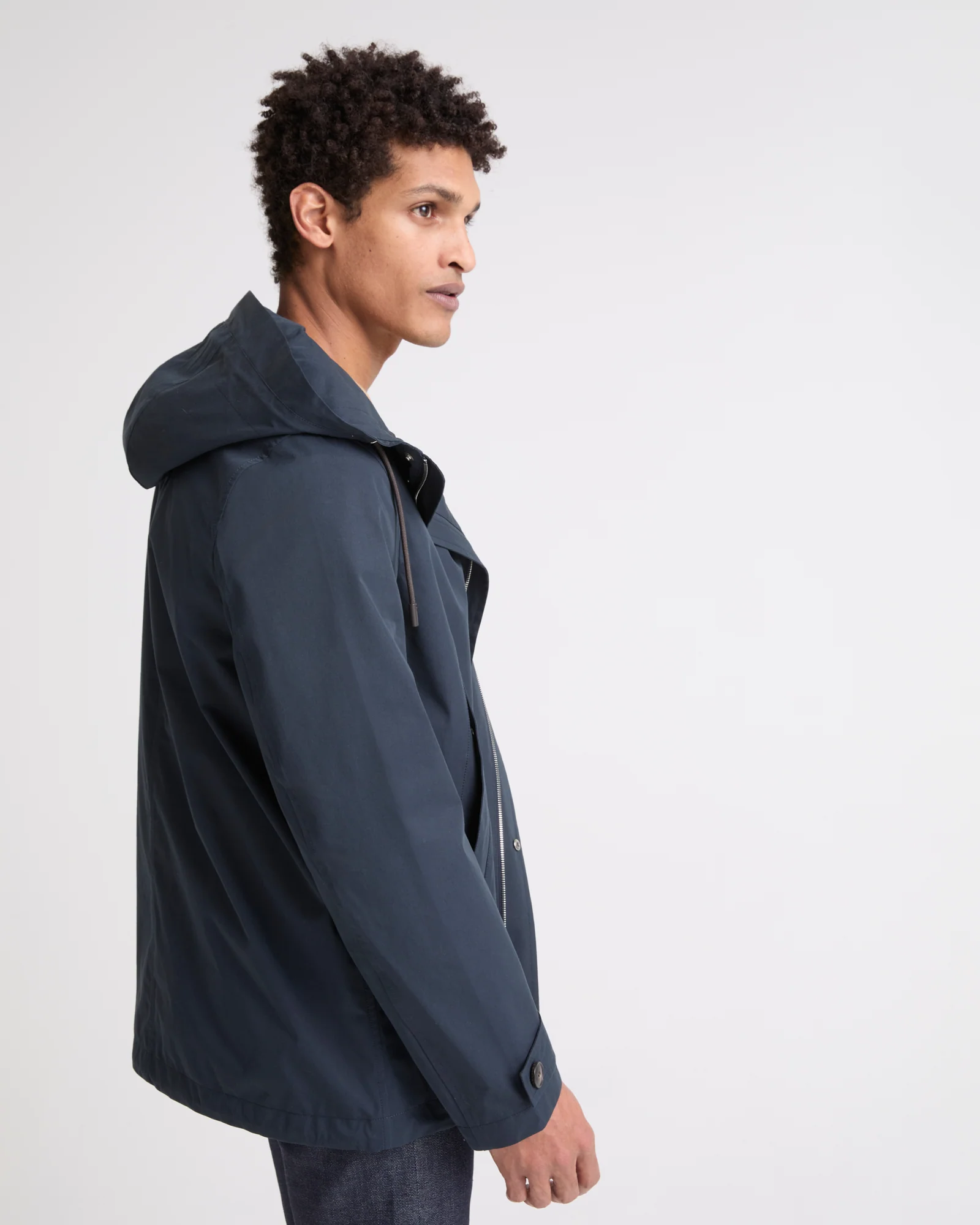 Parka courte en tissu technique mix coton - Image 2