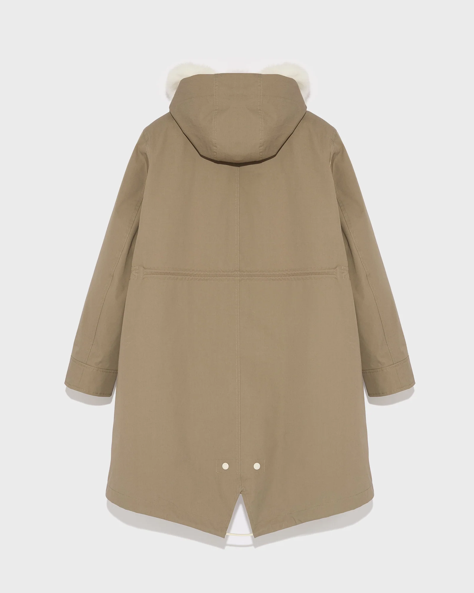 Parka iconique longue en coton mélangé imperméable avec fourrure de renard et lapin - Image 6