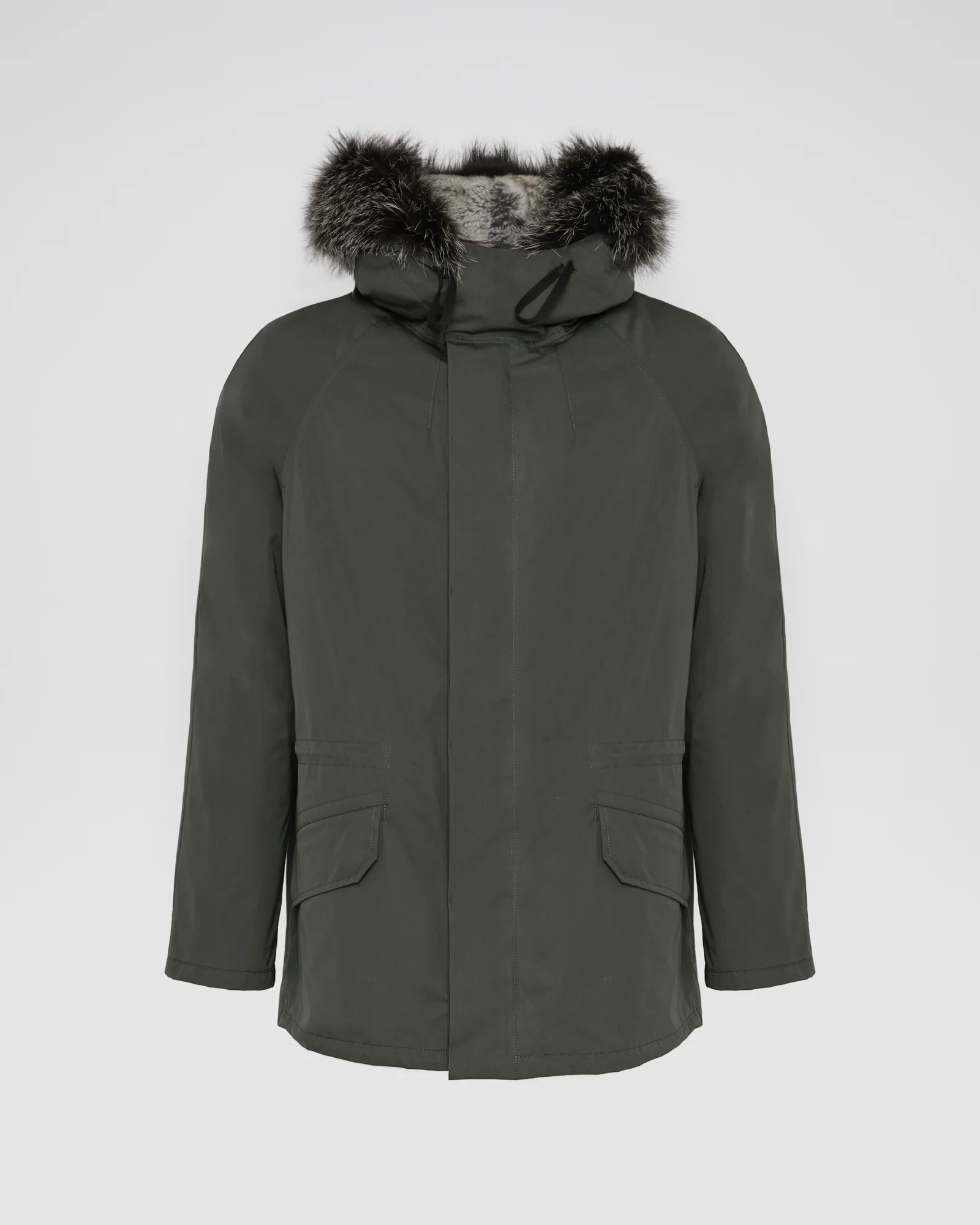 Parka iconique courte en coton mélangé imperméable avec fourrure de renard et lapin - Image 5