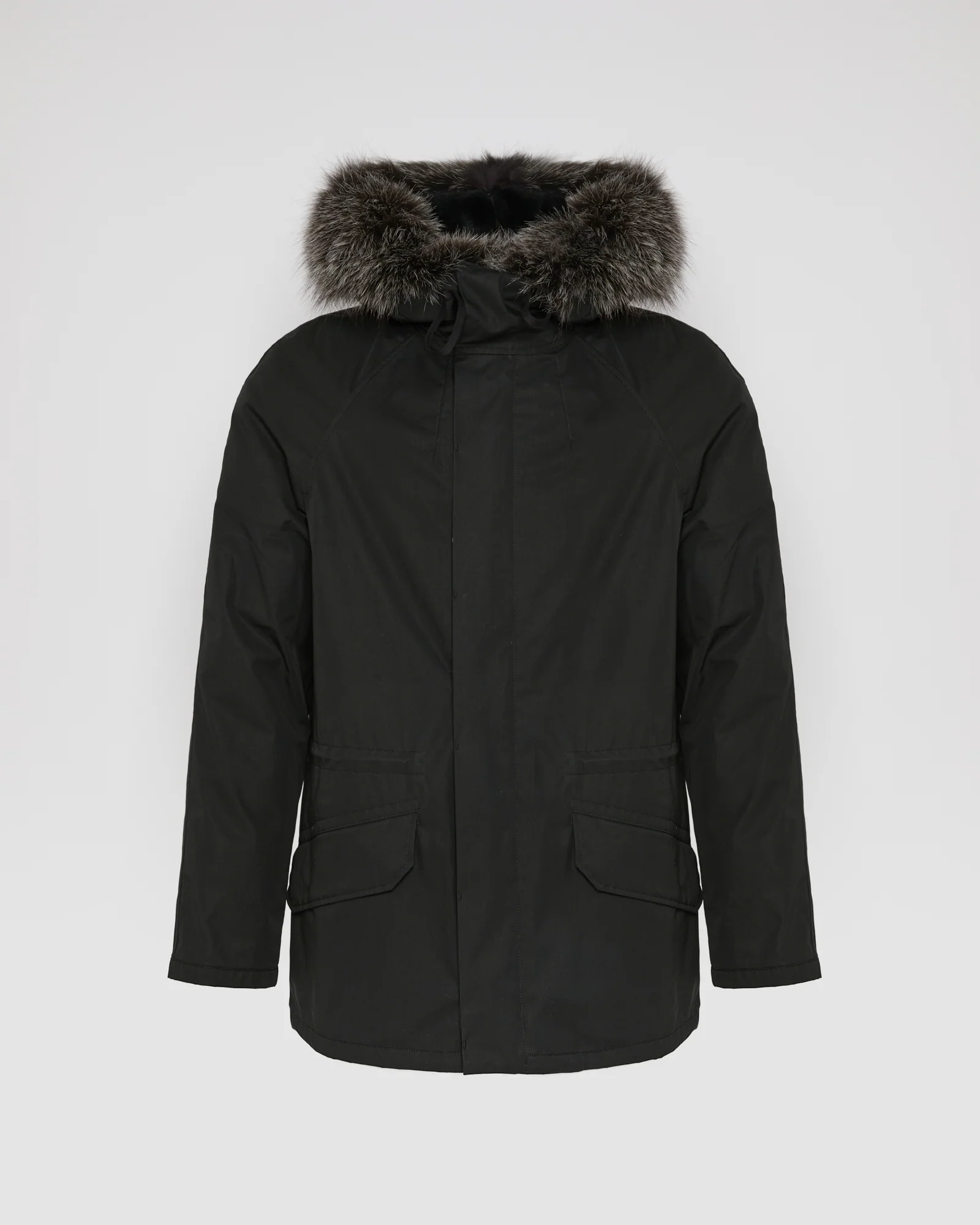 Parka iconique courte en coton mélangé imperméable avec fourrure de renard et lapin - Image 5
