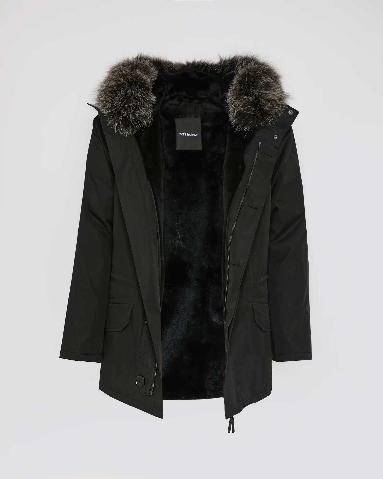 Parka iconique courte en coton mélangé imperméable avec fourrure de renard et lapin - Image 6