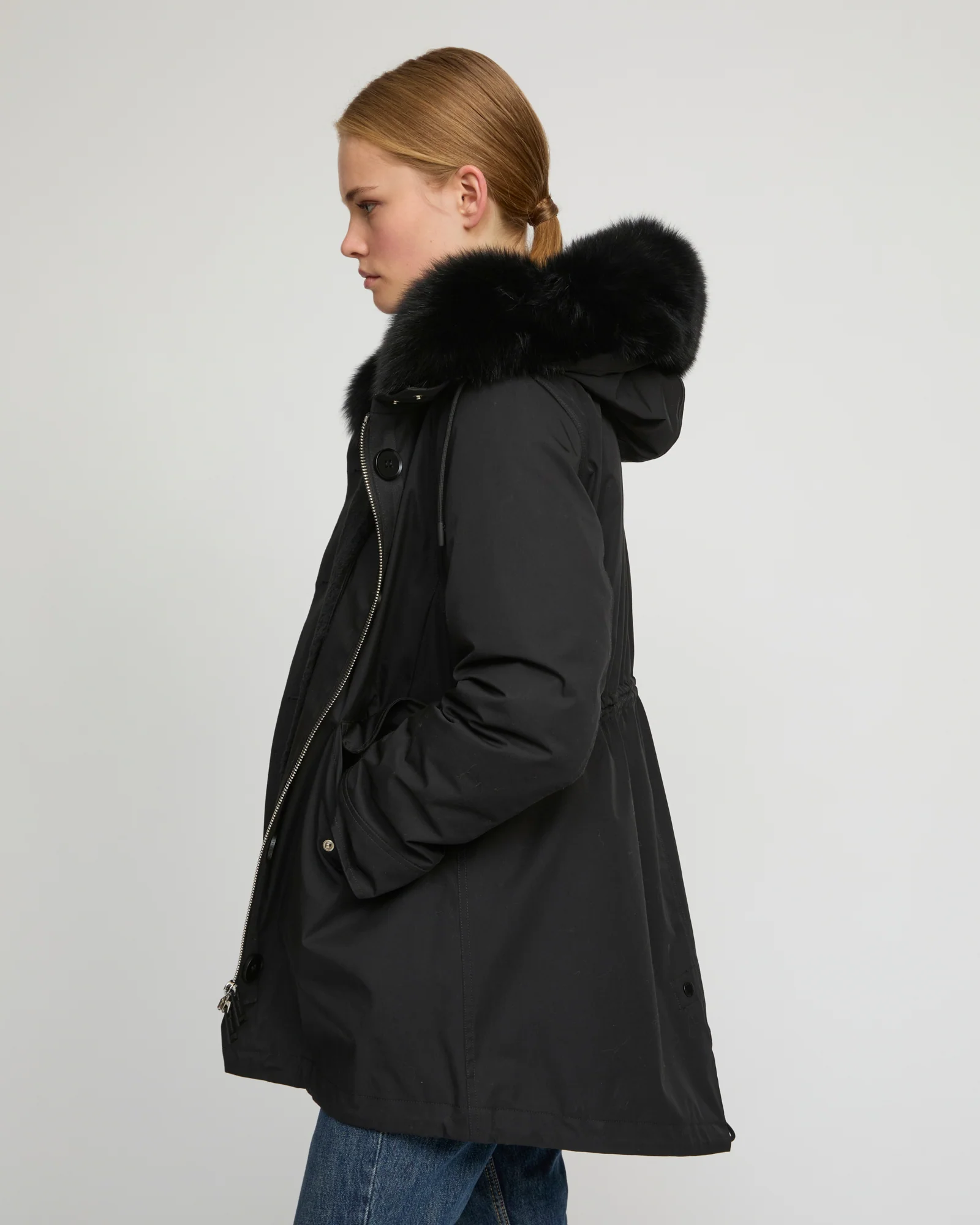Parka Iconique courte en coton mélangé imperméable avec fourrure de renard et lapin - Image 2