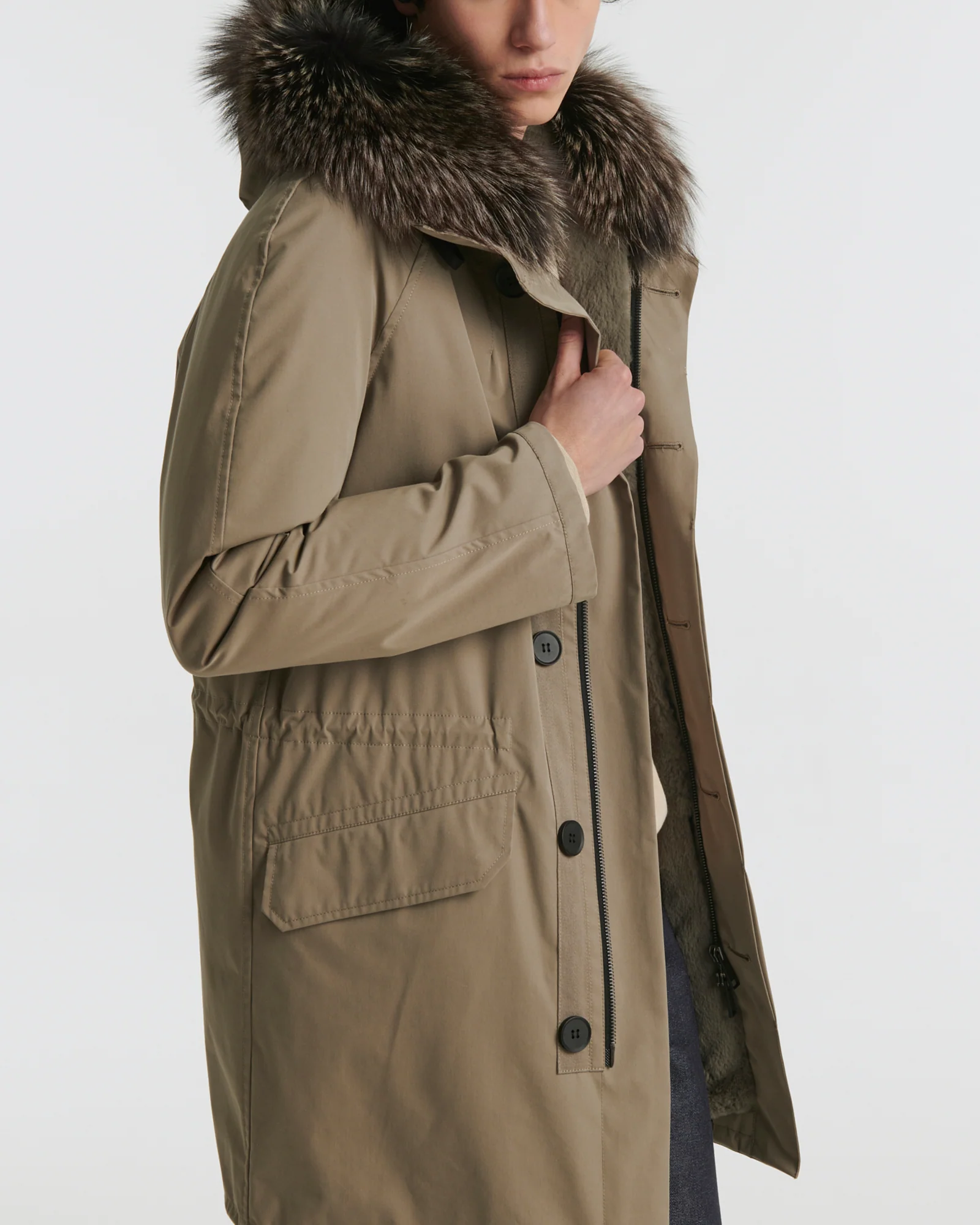 Parka iconique en coton mélangé avec fourrure de renard et lapin - Image 3