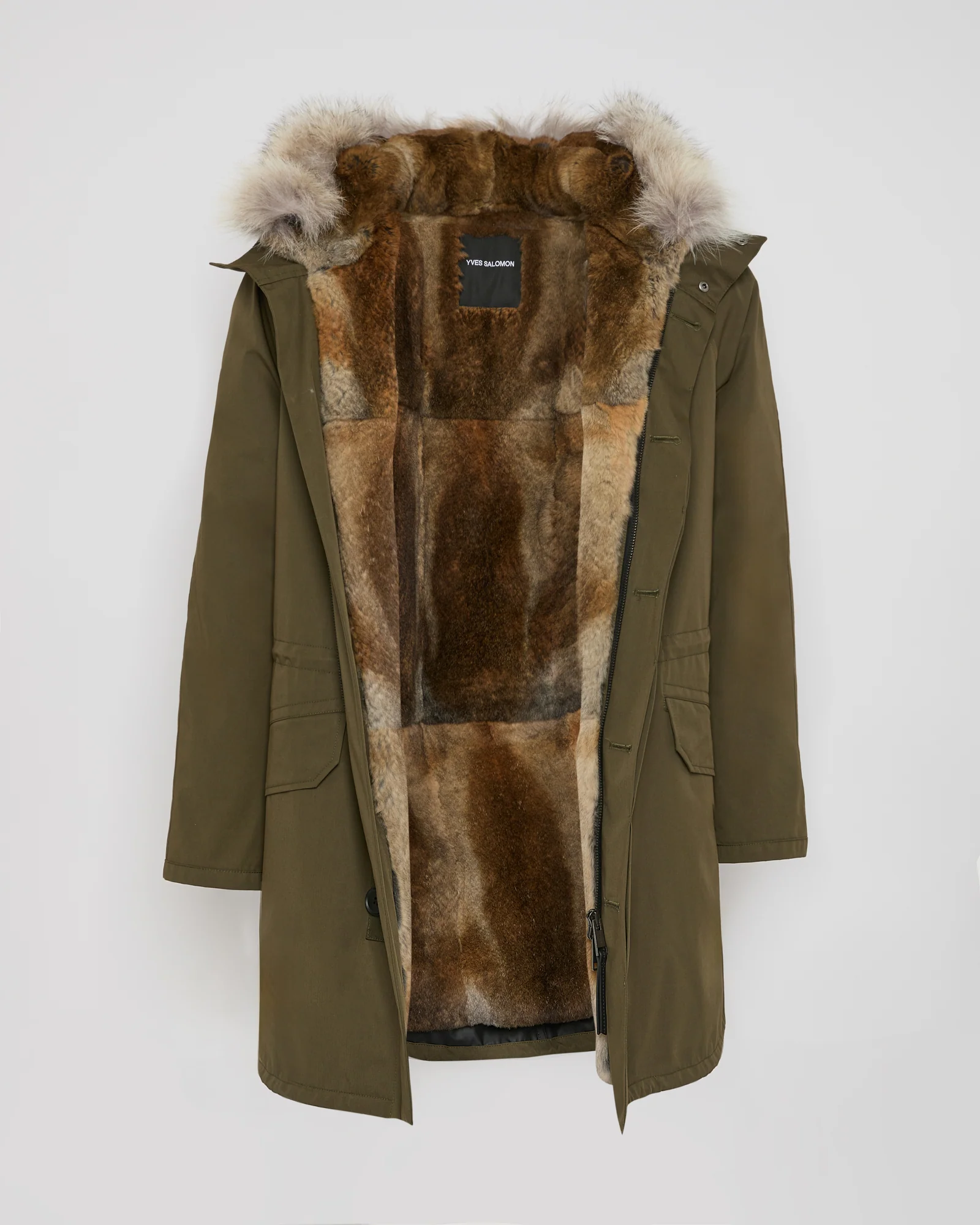 Parka iconique longue en coton technique avec fourrure de coyote et lapin - Image 6