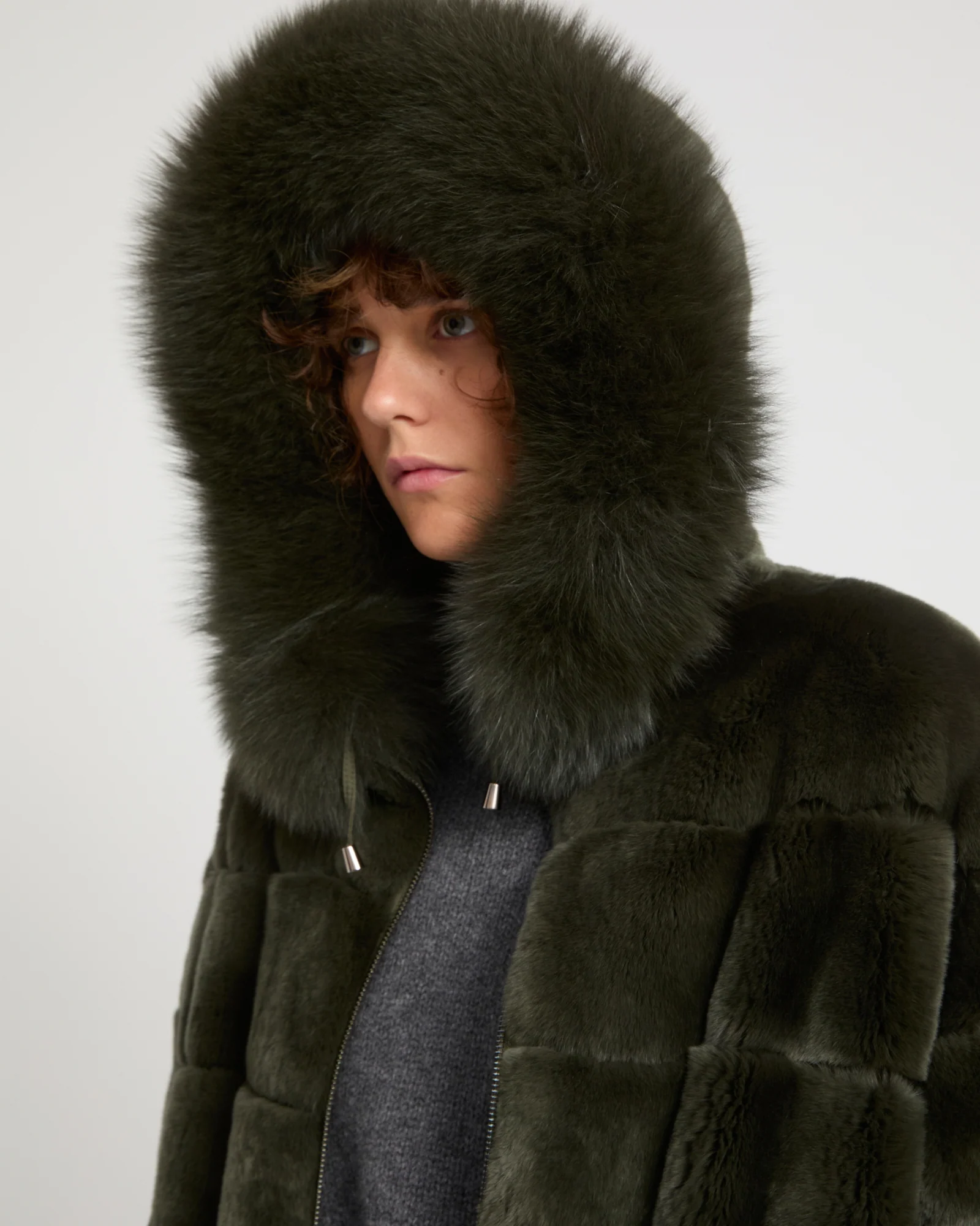 Parka longue réversible en tissu technique déperlant avec fourrure de renard et de lapin rex - Image 2