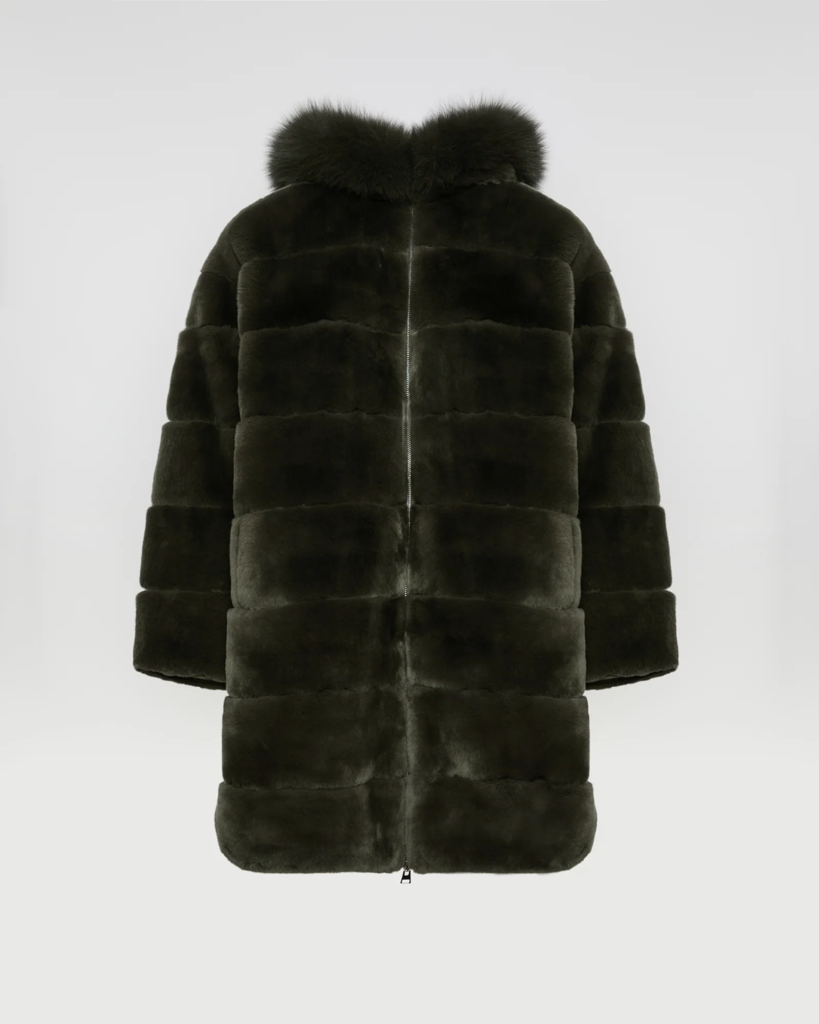 Parka longue réversible en tissu technique déperlant avec fourrure de renard et de lapin rex - Image 5