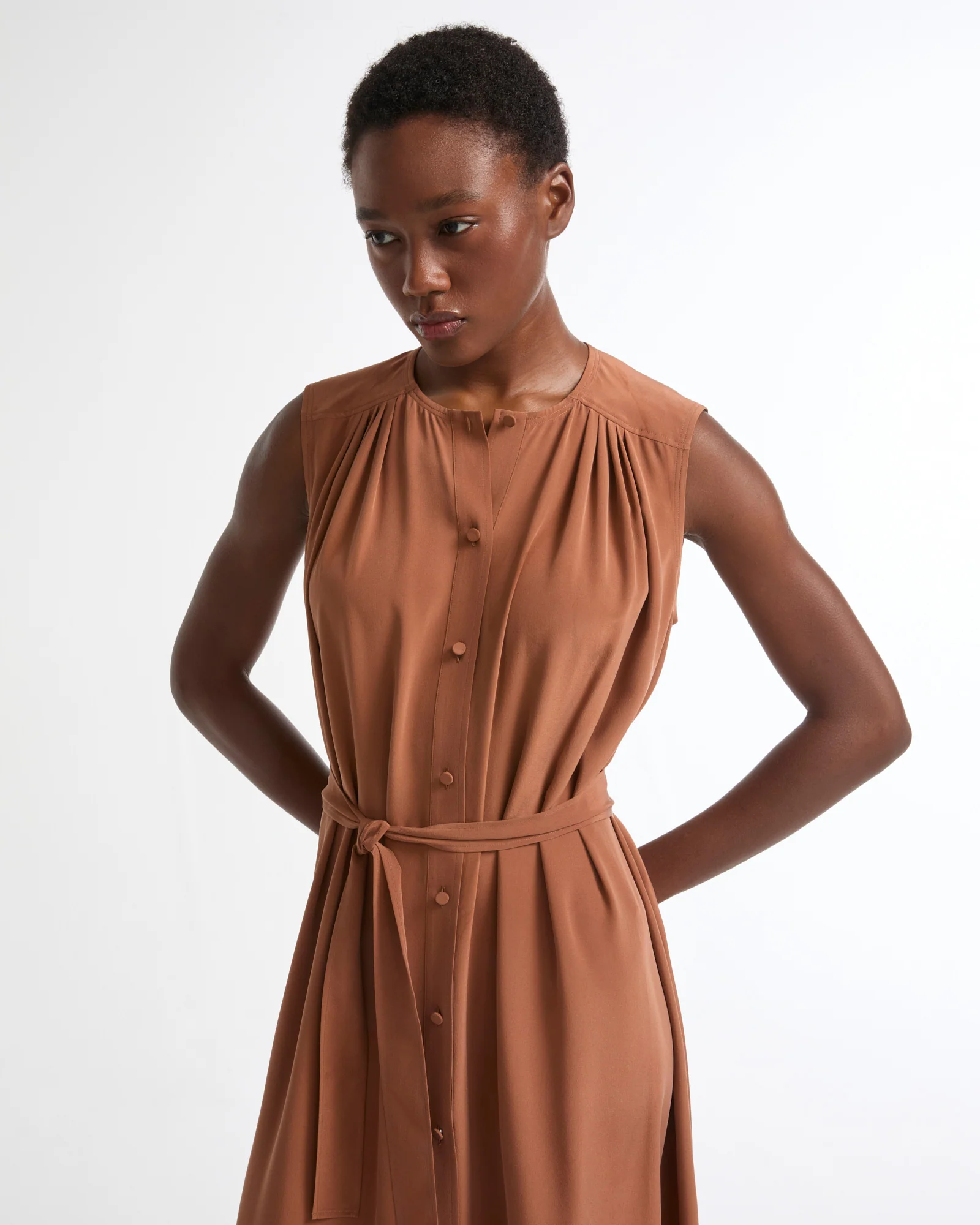 Robe longue fluide en crêpe de soie - Image 2