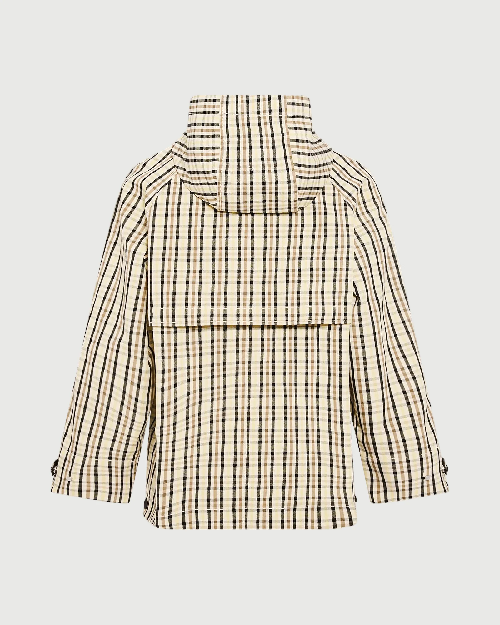 Parka à capuche en tissu jacquard motif carreaux - Image 6