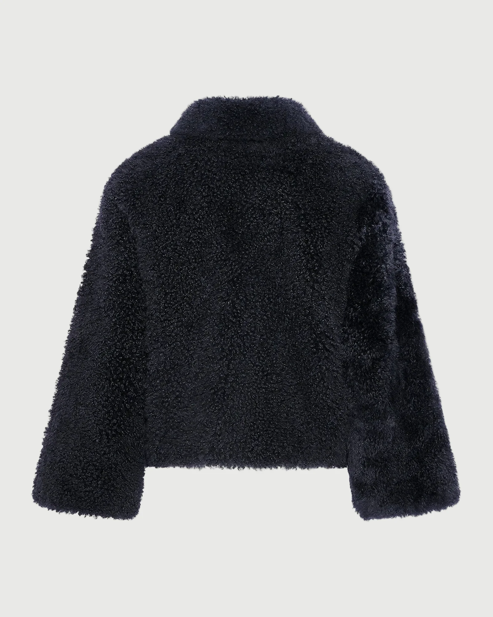 Blouson en lainage cachemire et peau lainée d'agneau long poil - Image 6