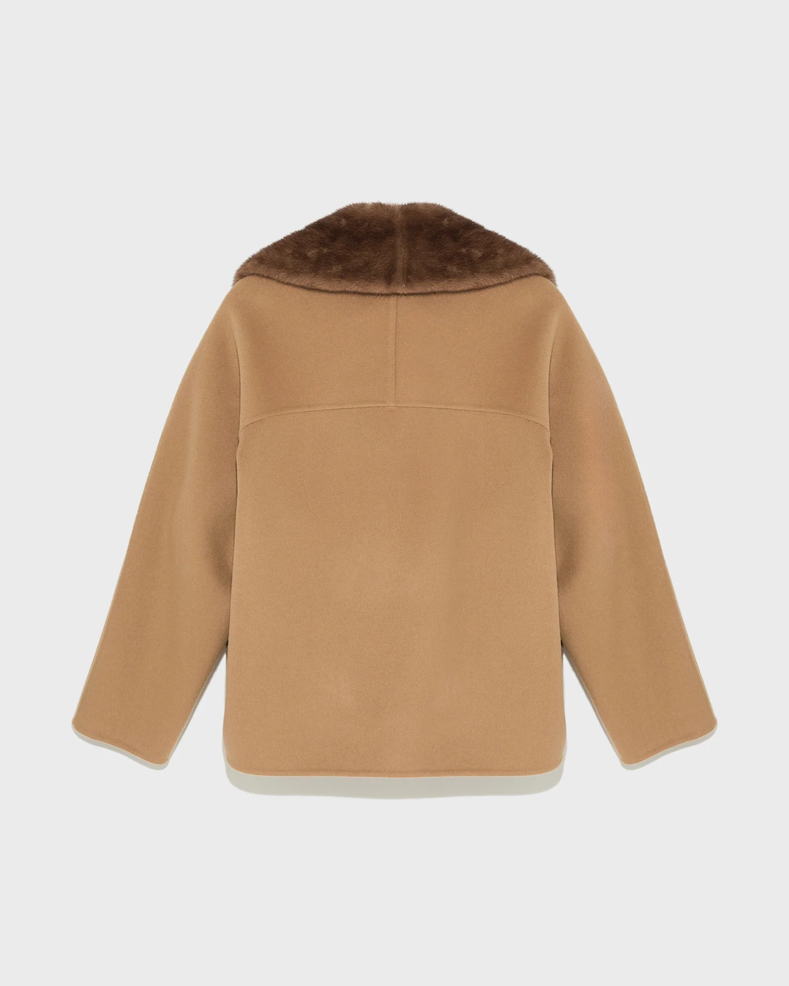 Veste caban en lainage cachemire et col amovible en fourrure de vison - Image 7