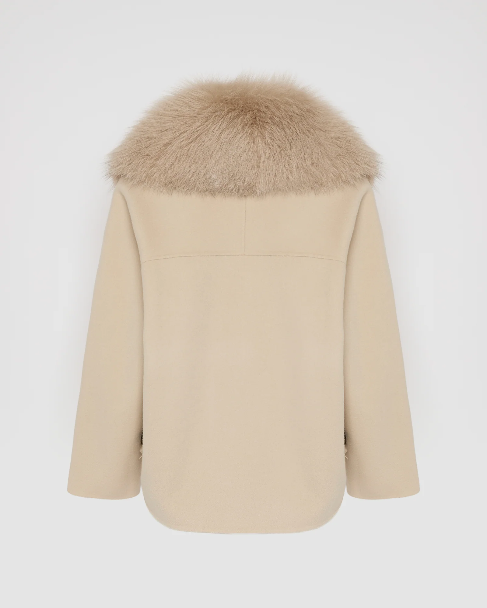 Veste caban en lainage cachemire et col amovible en fourrure de renard - Image 6