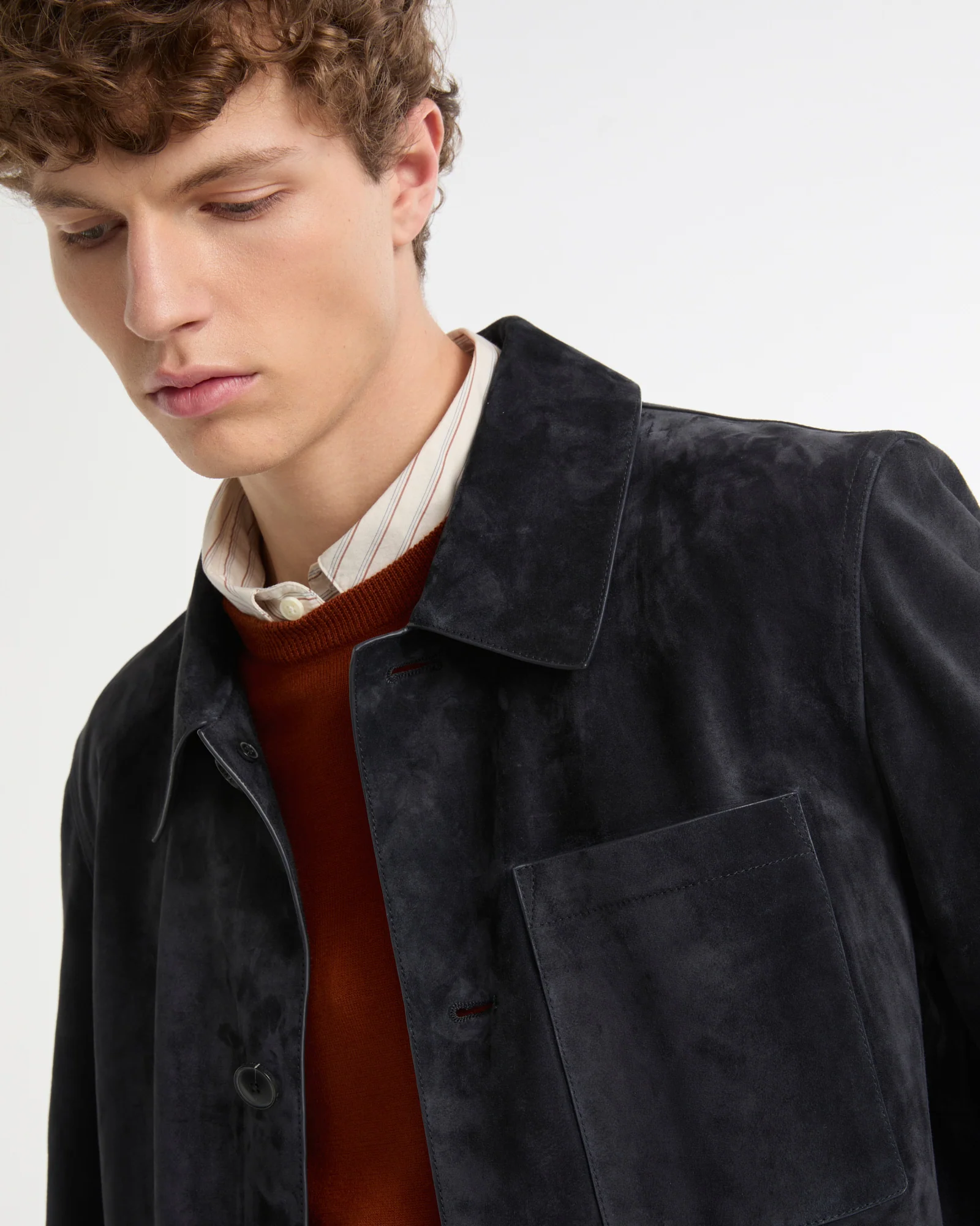 Veste-Chemise en cuir de veau finition suède - Image 4