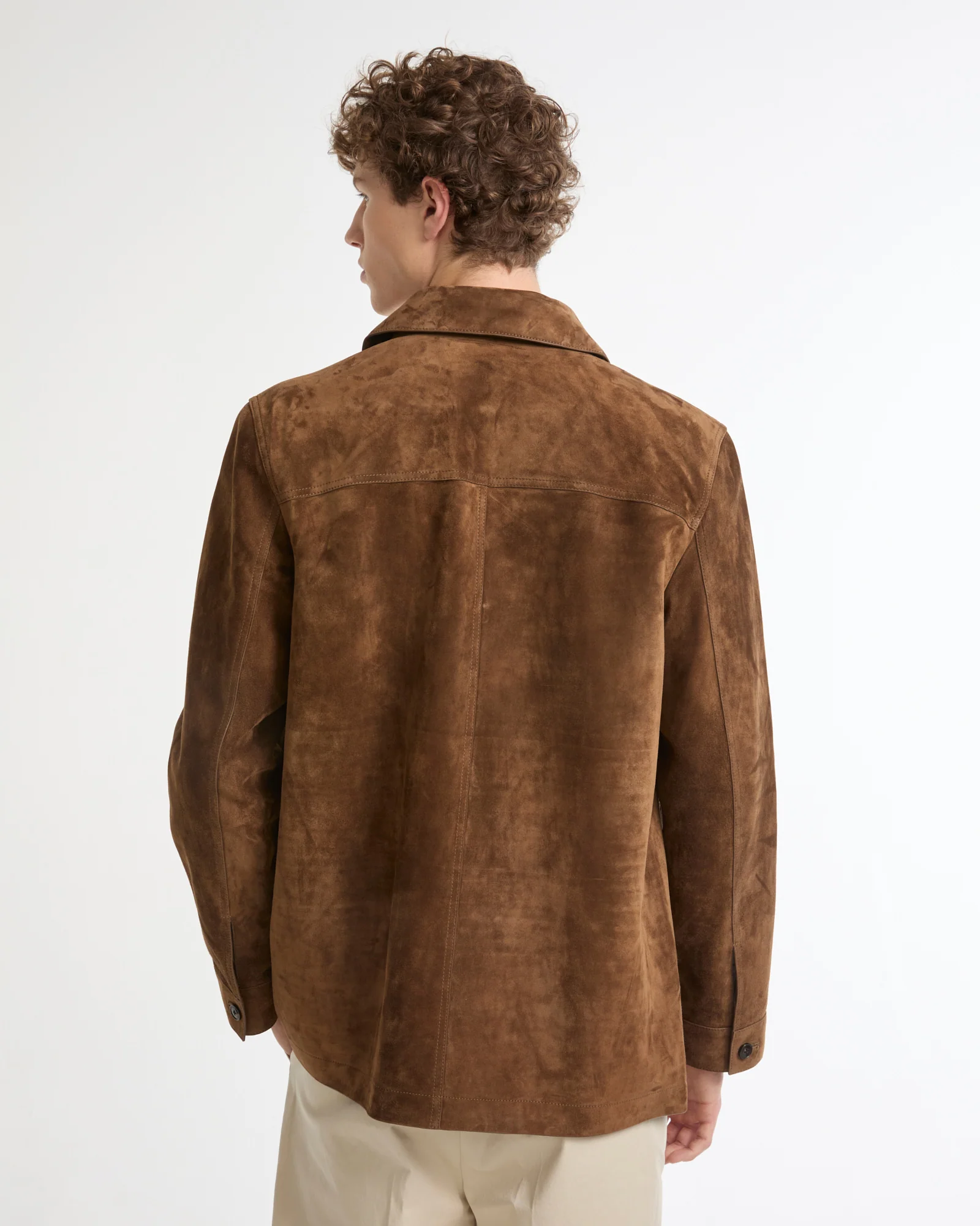 Veste chemise en cuir de veau finition suède - Image 3